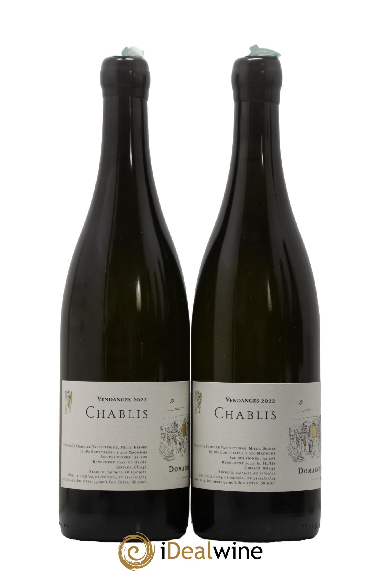 Chablis Jean Dauvissat  (Domaine)  2022 - Lot of 2 bottles - 1