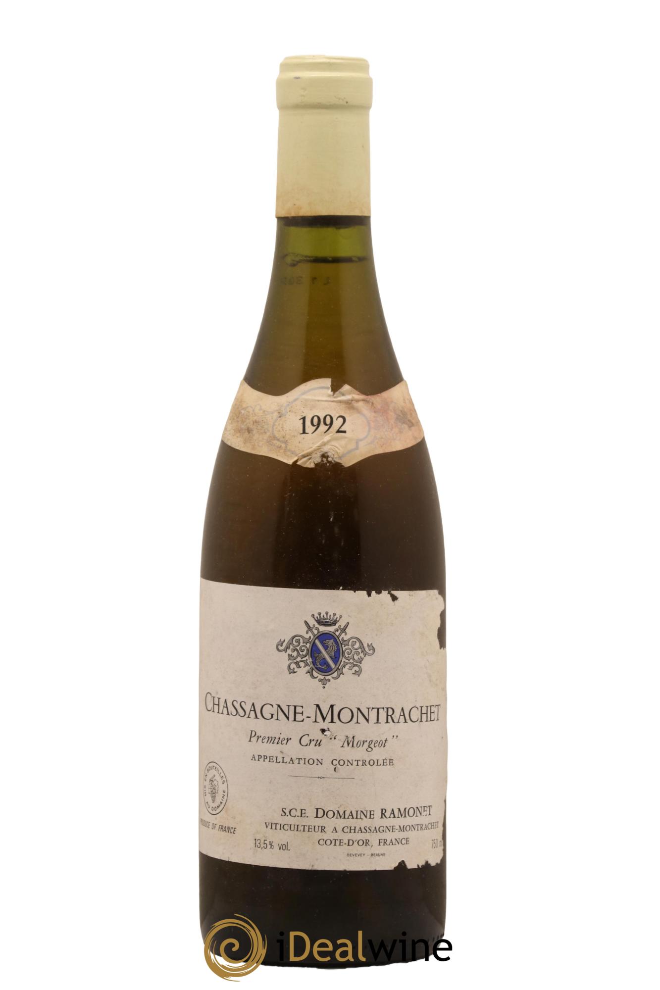 Chassagne-Montrachet 1er Cru Morgeot Ramonet (Domaine) 1992 - Lot de 1 bouteille - 0