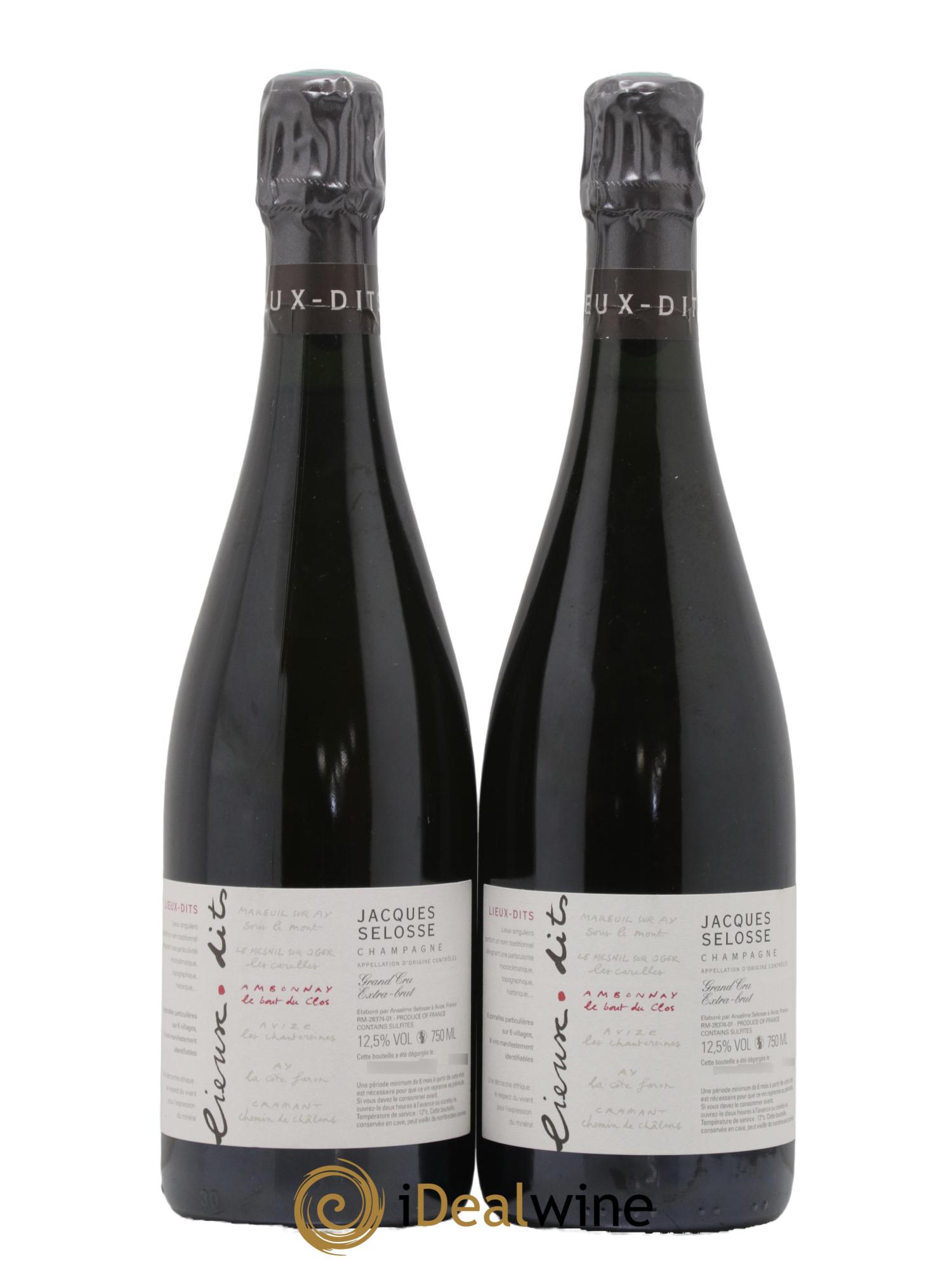 Ambonnay Le Bout du Clos Grand Cru Extra-Brut Jacques Selosse - Lot de 2 bouteilles - 0