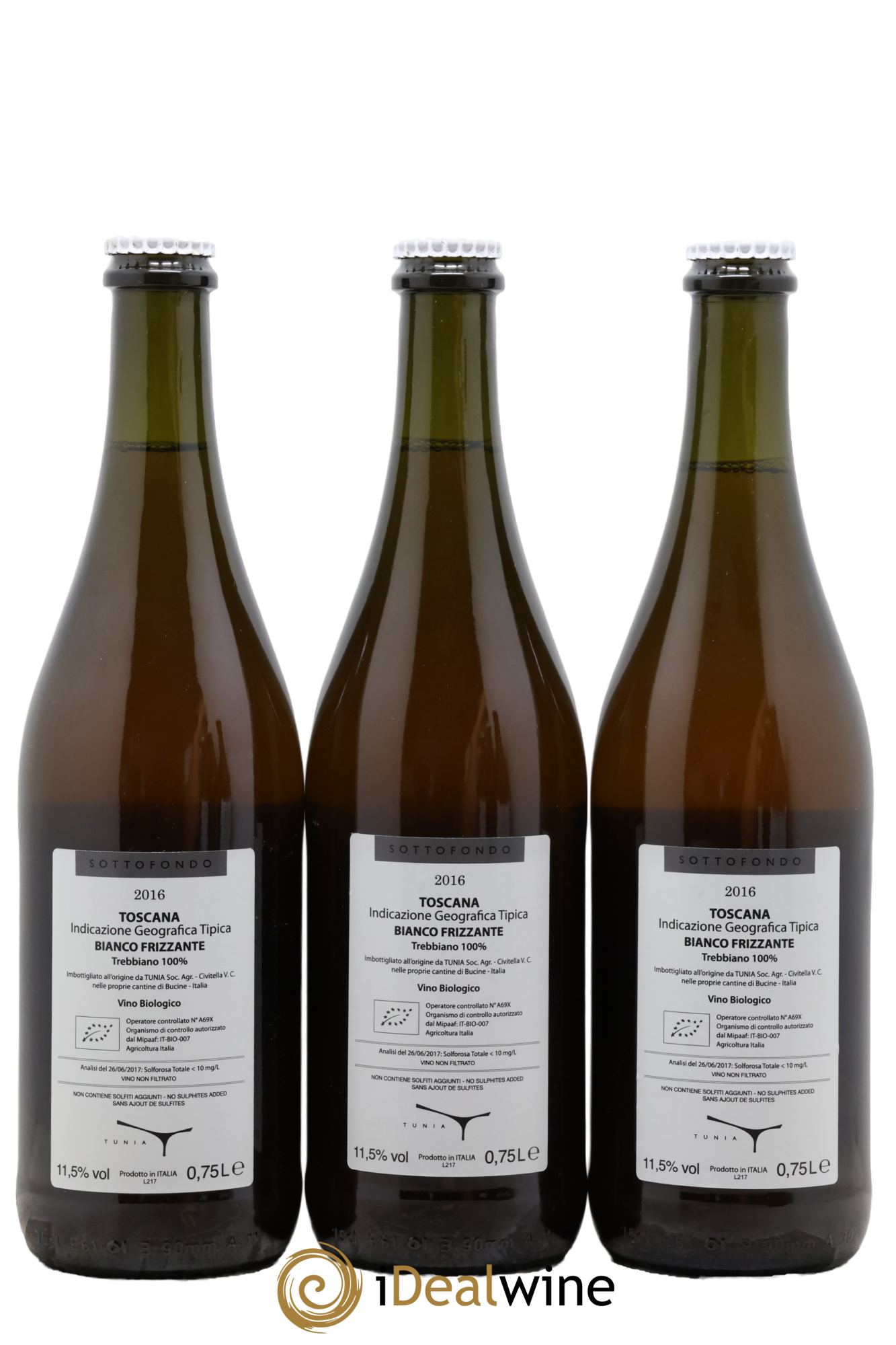 Italie Toscana IGT Sottofondo Tunia 2016 - Lot of 3 bottles - 1