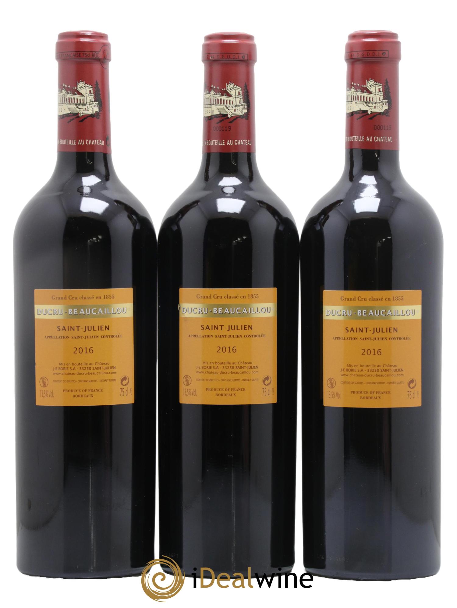 Château Ducru Beaucaillou 2ème Grand Cru Classé 2016 - Posten von 3 Flaschen - 1