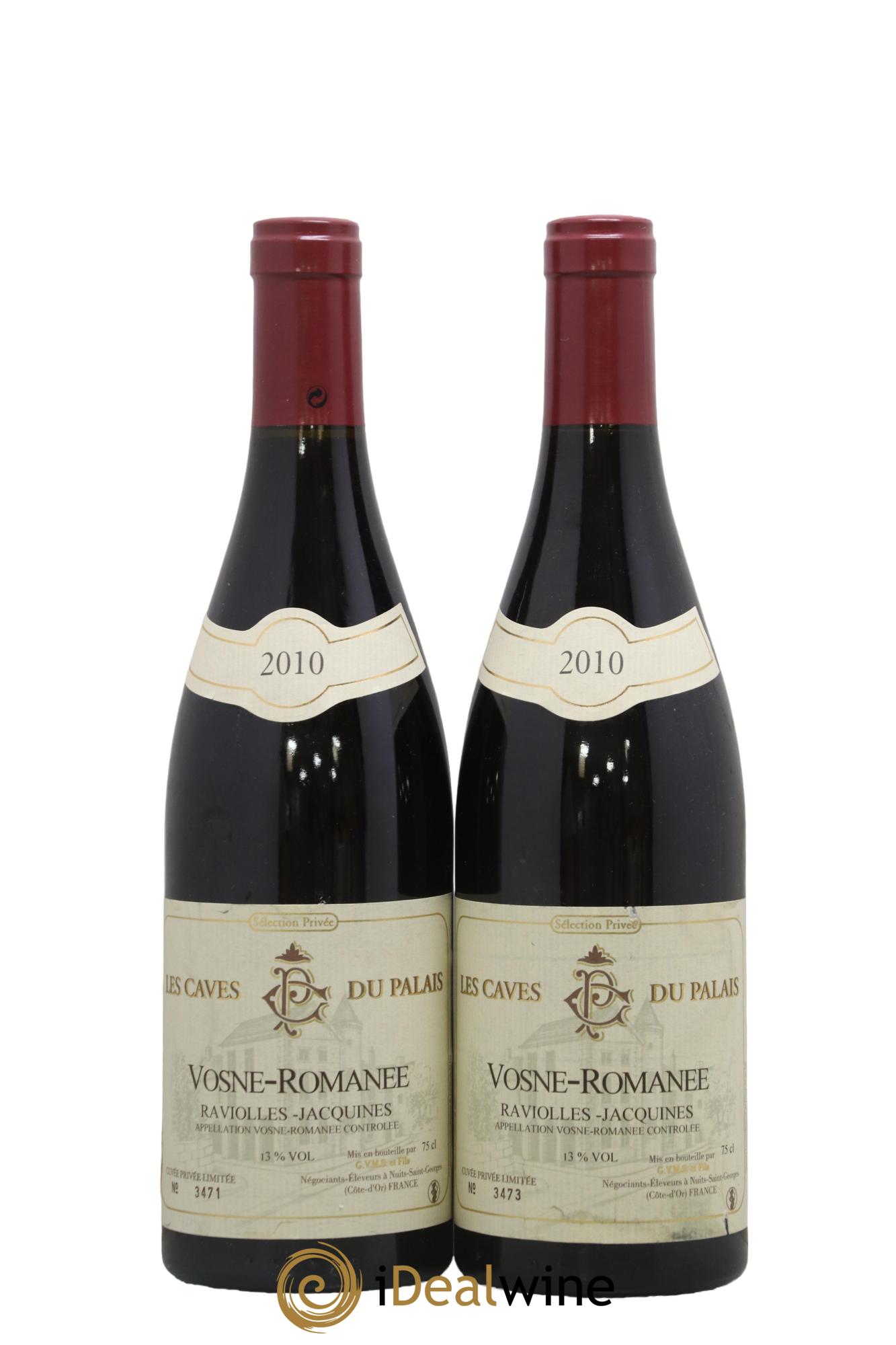 Vosne-Romanée Raviolles-Jacquines Caves du Palais 2010 - Lot de 2 bouteilles - 0