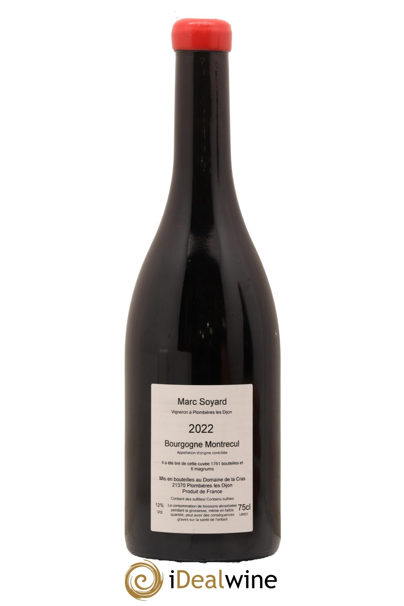 Bourgogne Montrecul Domaine de la Cras - Marc Soyard 2022 - Lot de 1 bouteille - 1