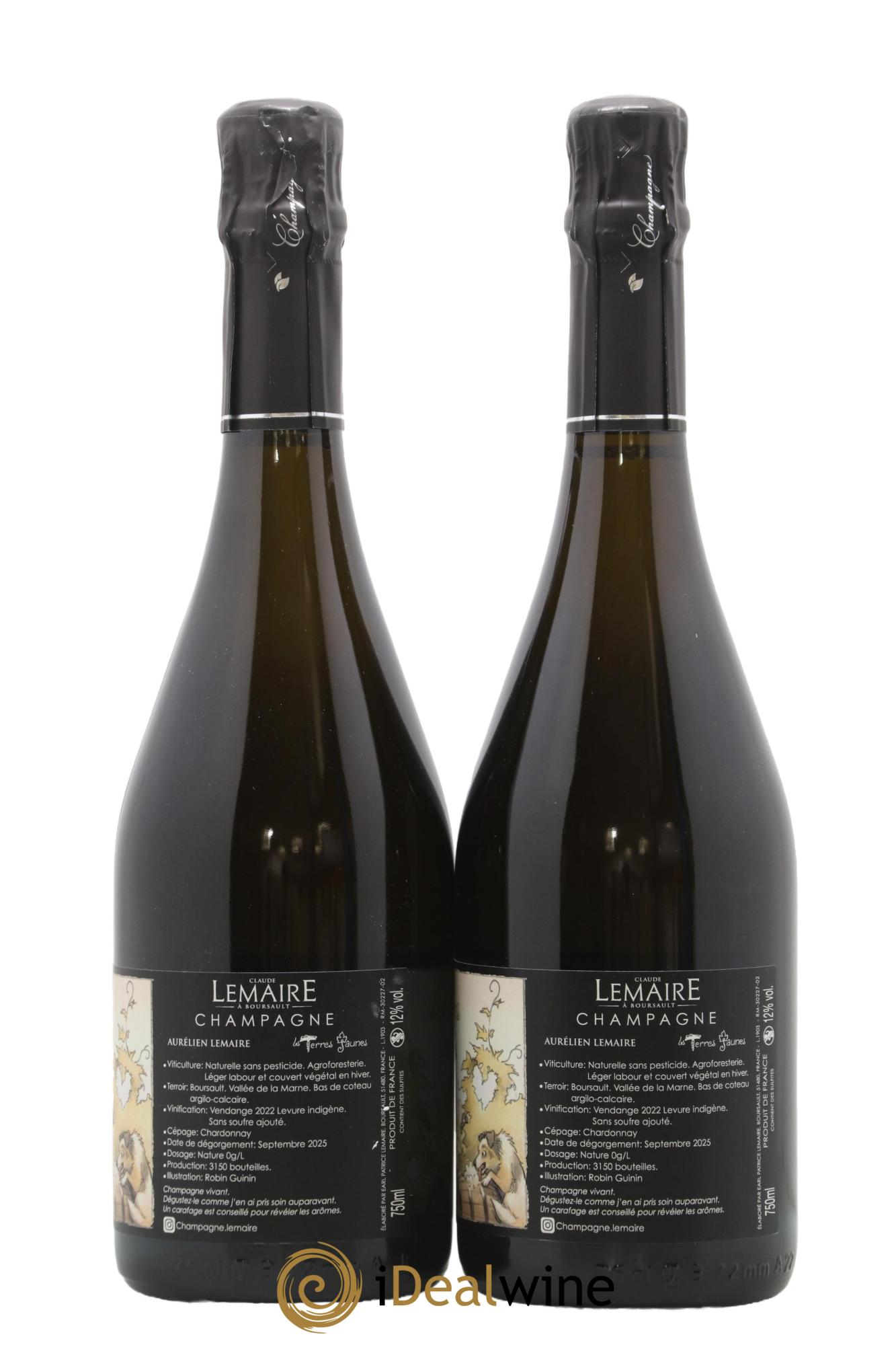 Les Terres Jaunes Aurélien Lemaire 2022 - Lot de 2 bouteilles - 1