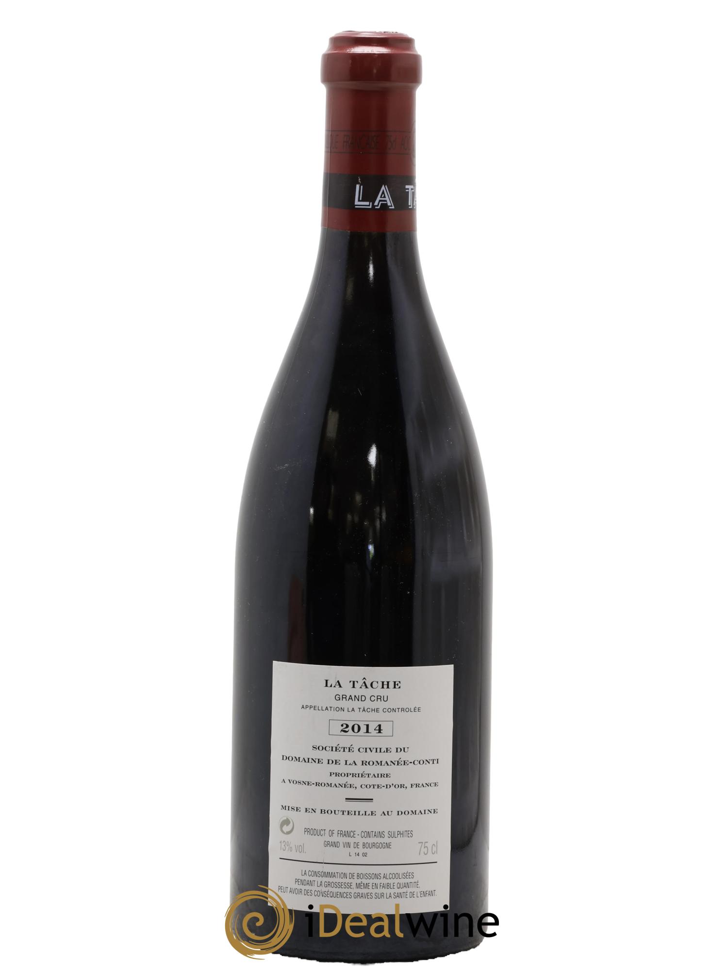 La Tâche Grand Cru Domaine de la Romanée-Conti 2014 - Lot of 1 bottle - 1