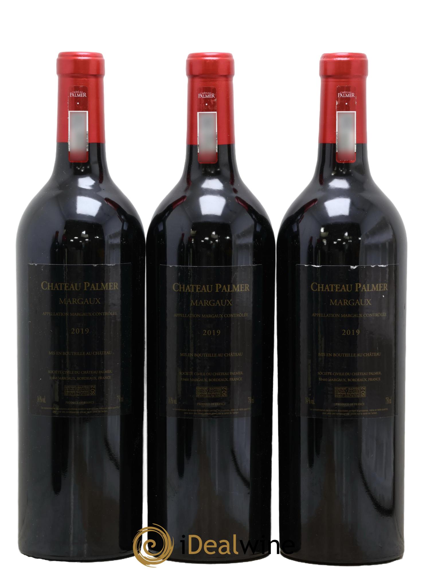 Château Palmer 3ème Grand Cru Classé 2019 - Lot of 3 bottles - 1