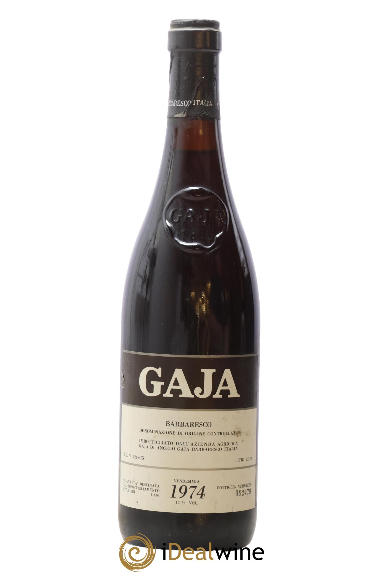 Barbaresco DOCG Angelo Gaja 1974 - Lot de 1 bouteille - 0