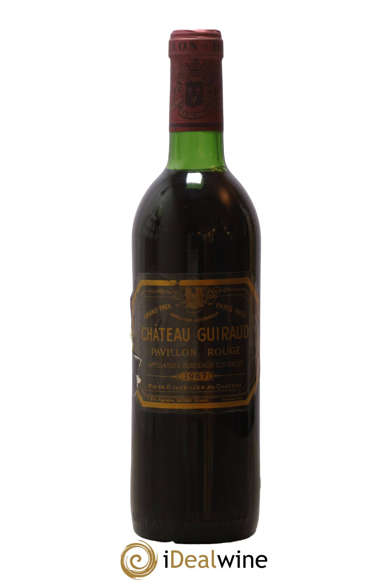Bordeaux Pavillon Rouge Château Guiraud 1967 - Lot de 1 bouteille - 0