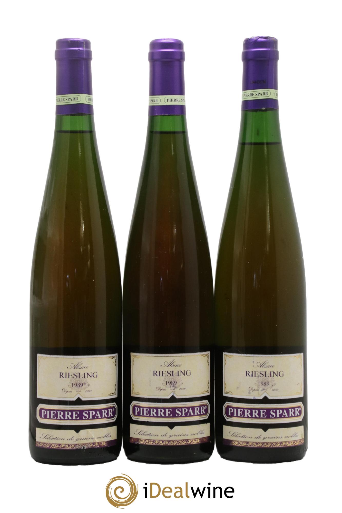 Alsace Riesling Sélection de Grains Nobles Pierre Sparr  1989 - Lot de 3 bouteilles - 0