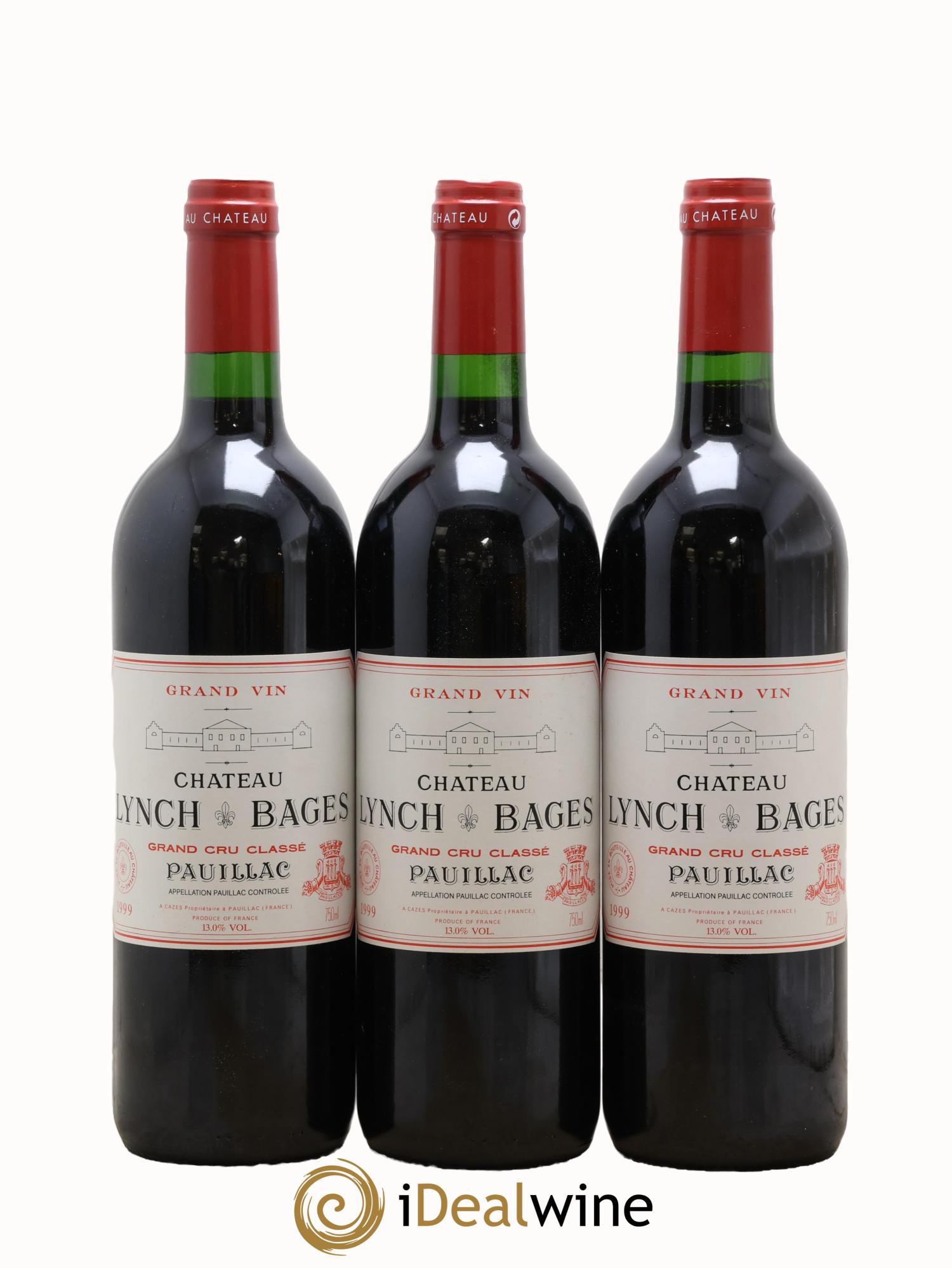 Château Lynch Bages 5ème Grand Cru Classé 1999 - Lot of 3 bottles - 0
