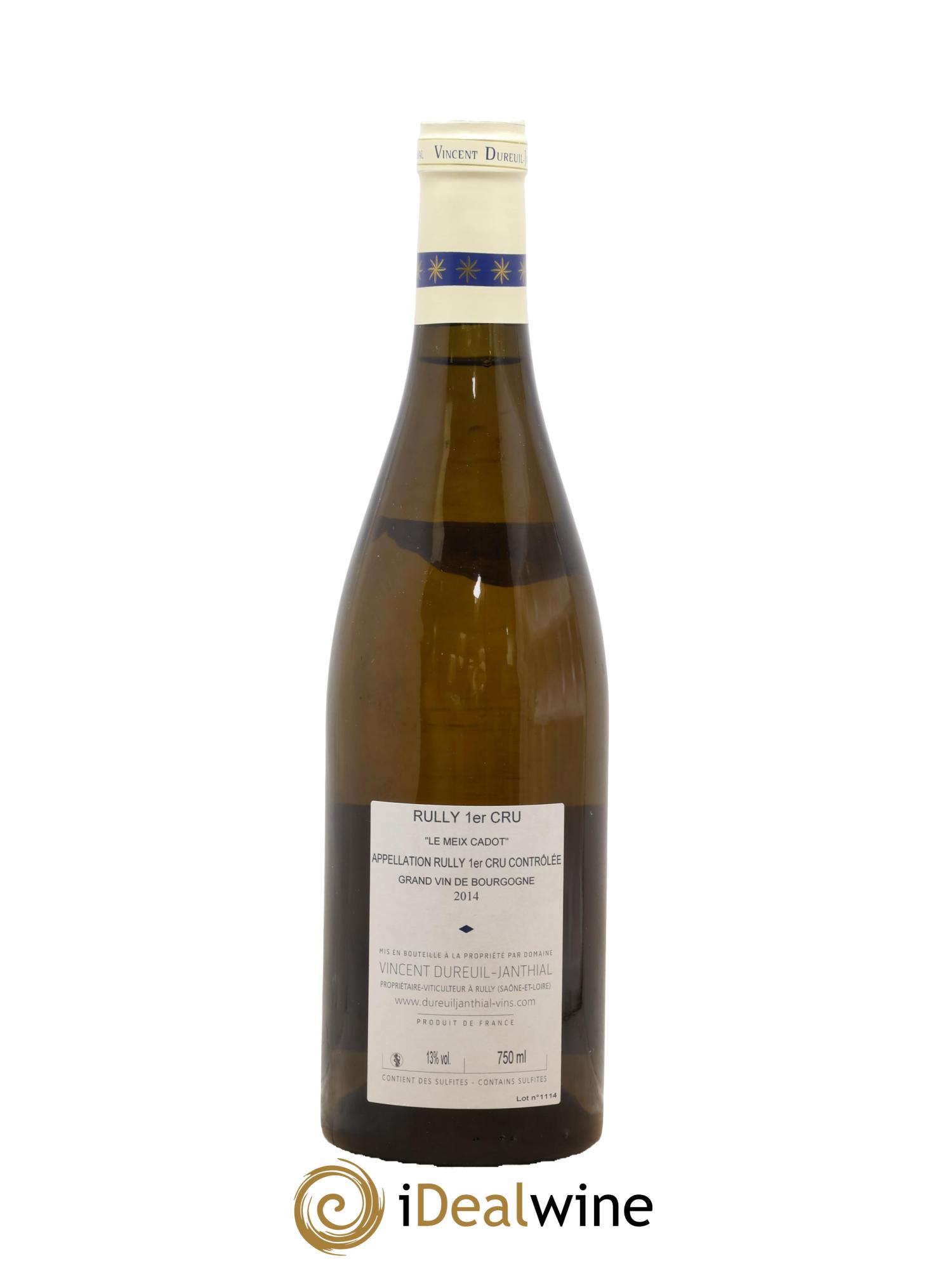 Rully 1er Cru Le Meix Cadot Vieilles Vignes Vincent Dureuil-Janthial 2014 - Posten von 1 Flasche - 1