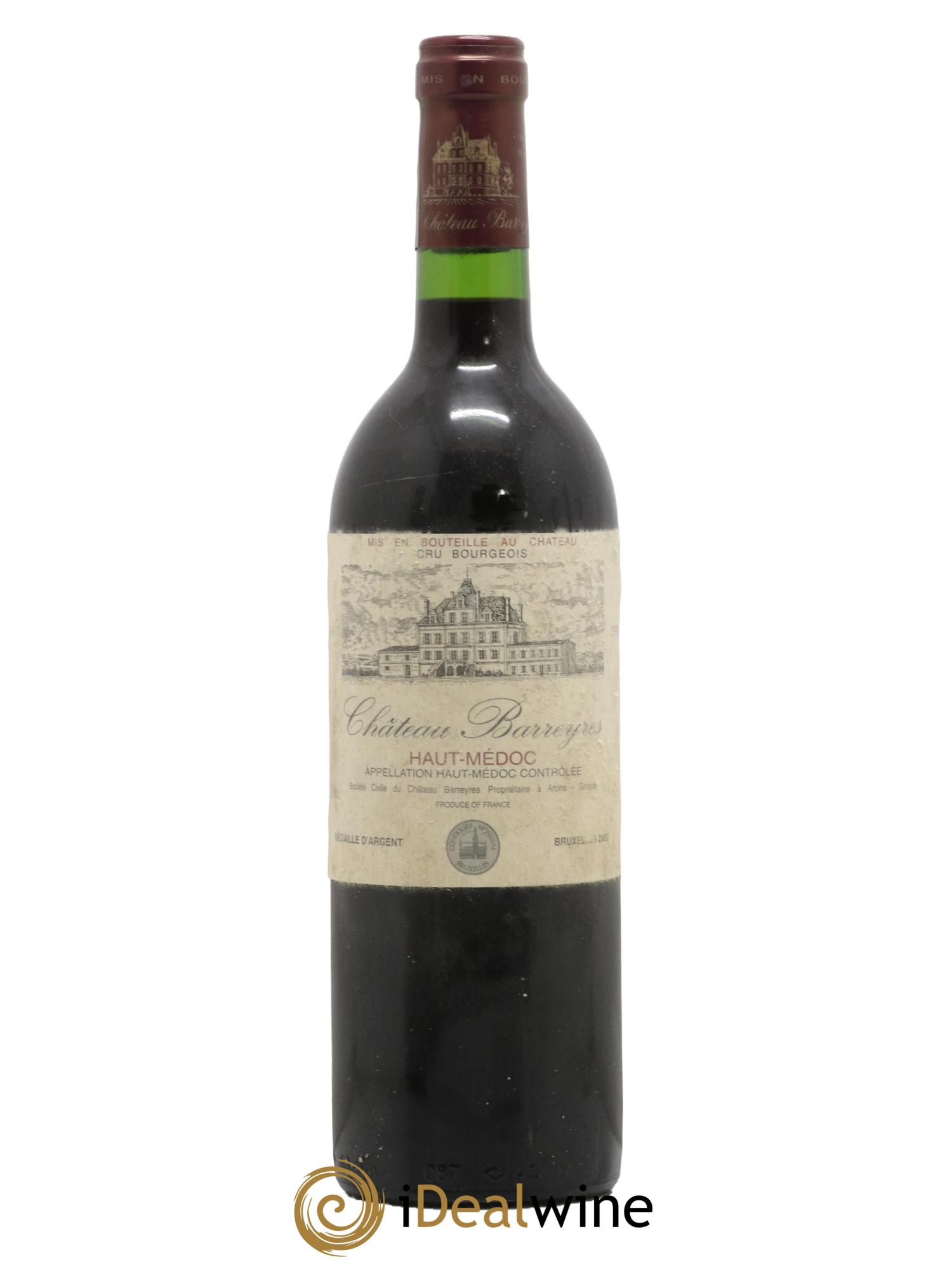 Château Barreyres Cru Bourgeois 1998 - Lot de 1 bouteille - 0