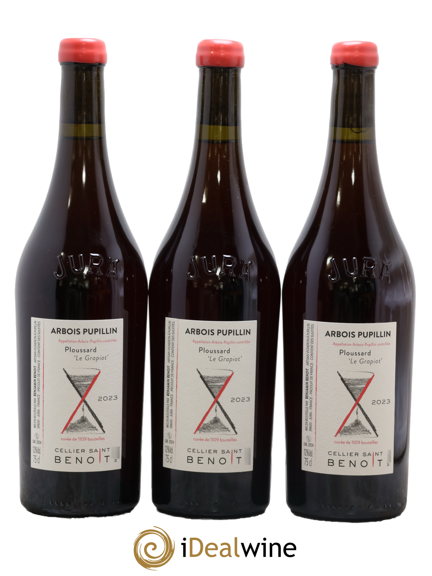 Arbois-Pupillin Ploussard Le Grapiot Cellier Saint Benoît 2023 - Lot of 3 bottles - 0