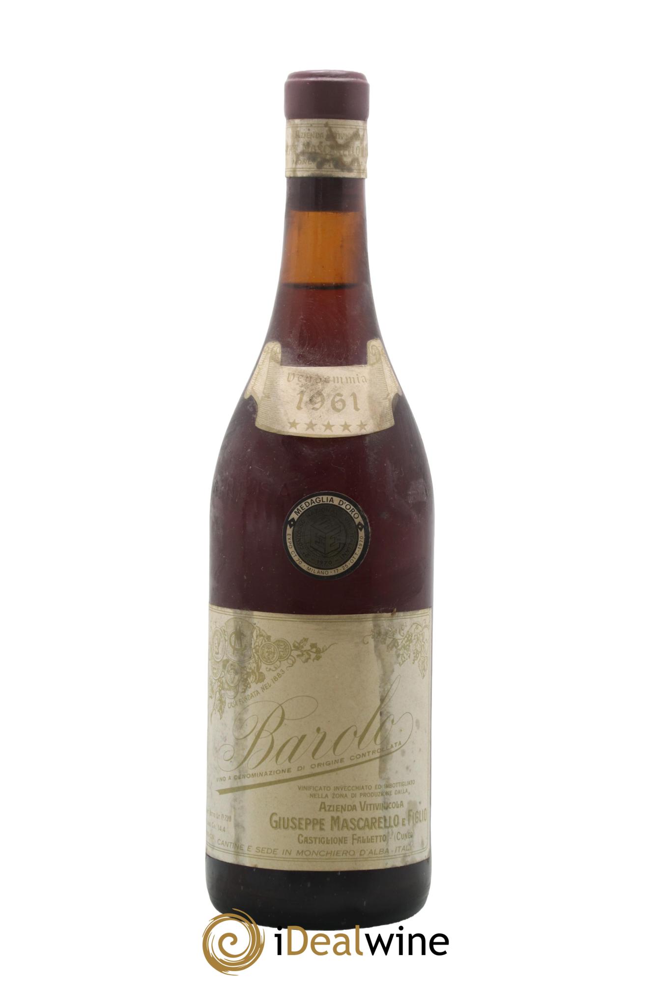 Barolo Giuseppe Mascarello 1961 - Lot de 1 bouteille - 0
