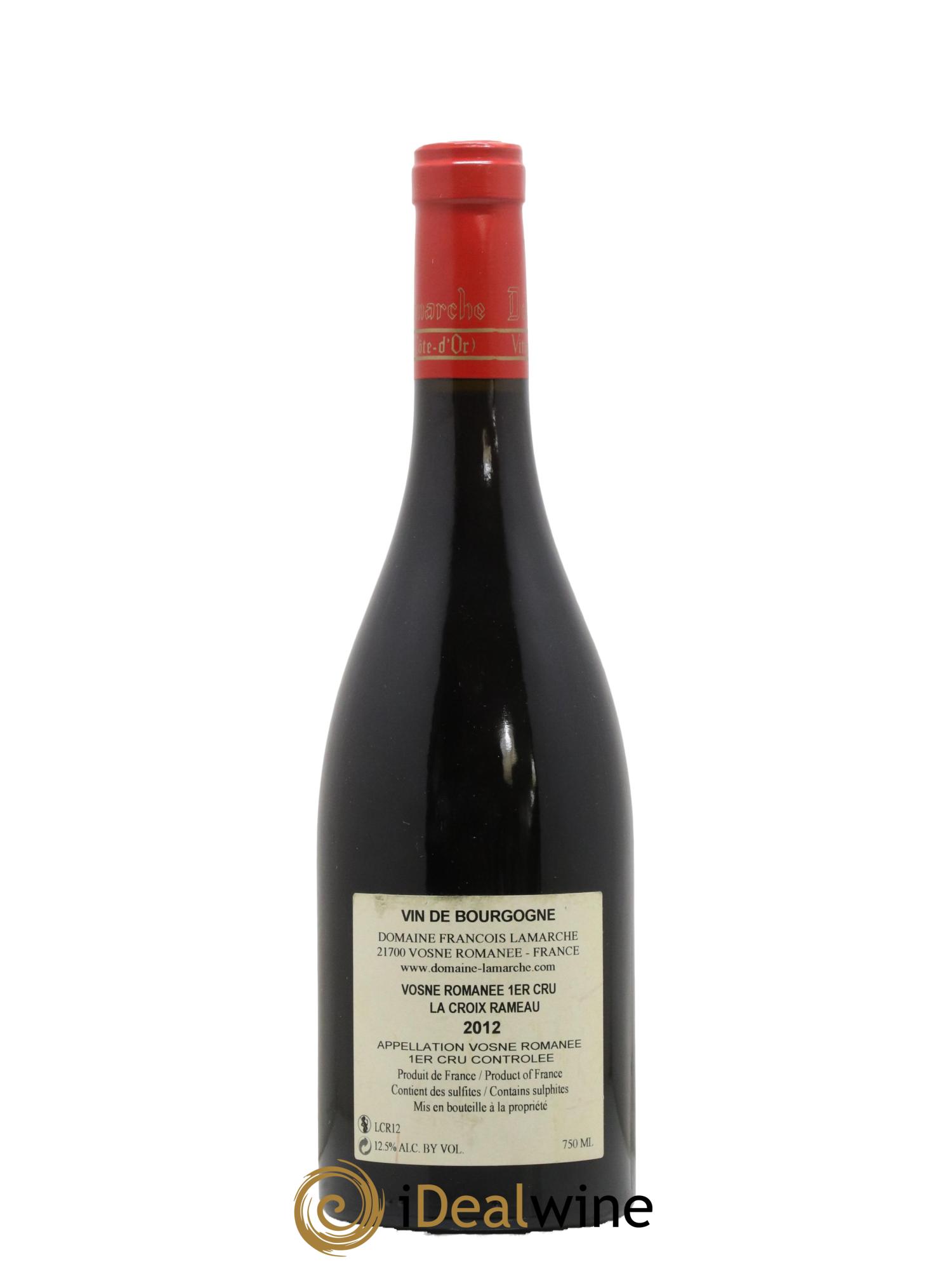 Vosne-Romanée 1er Cru La Croix Rameau Lamarche (Domaine) 2012 - Lot de 1 bouteille - 1