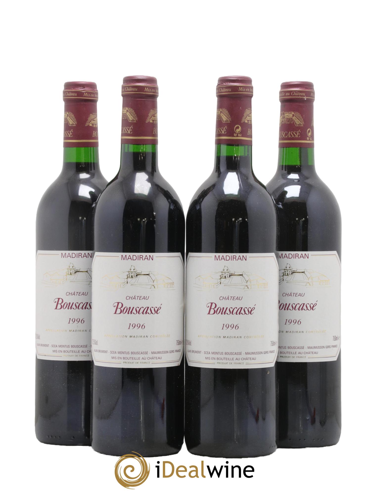 Madiran Château Bouscassé Alain Brumont 1996 - Lot of 4 bottles - 0