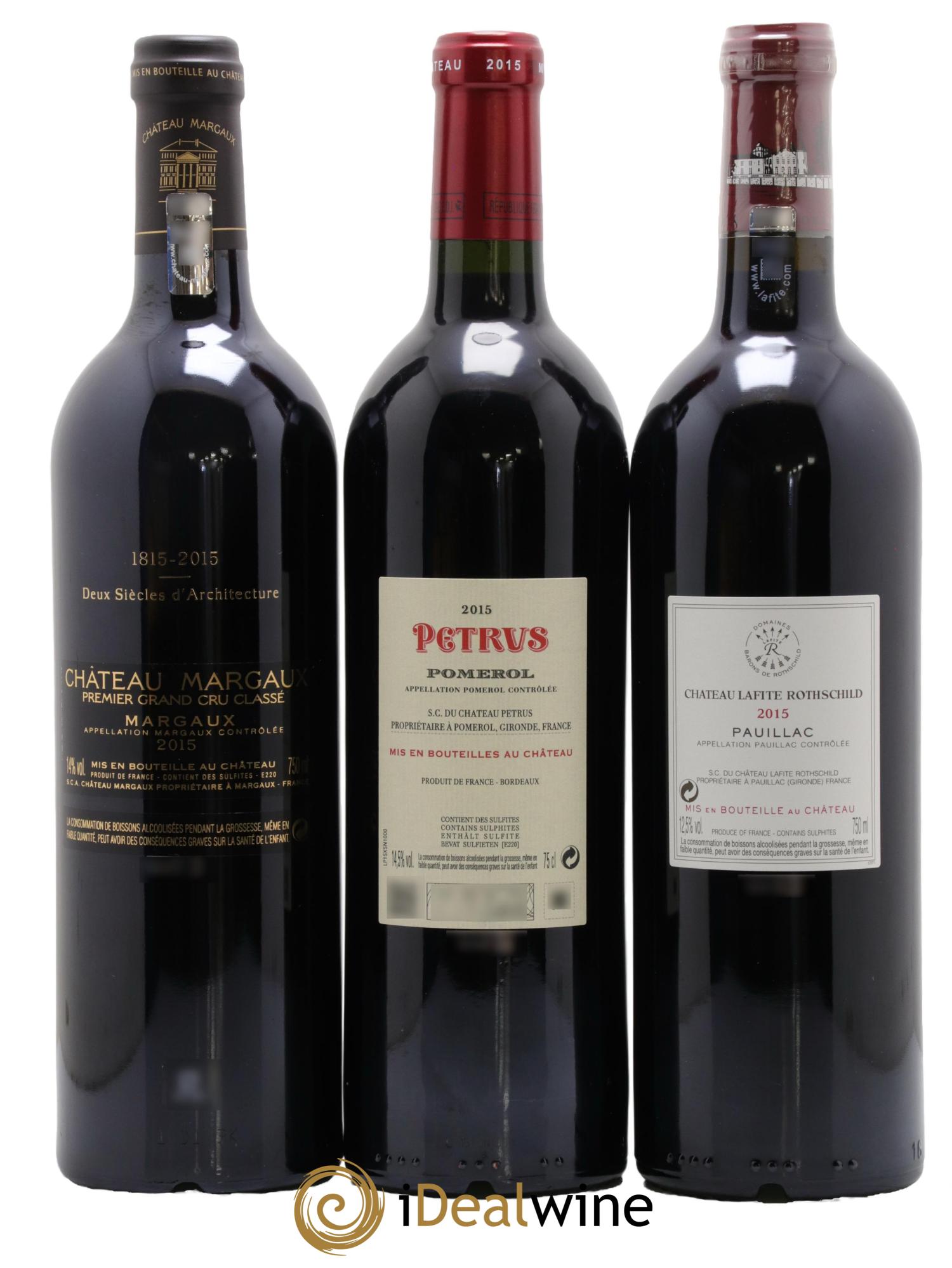 Caisse Collection Duclot  PETRUS - MARGAUX - LAFITE - MOUTON ROTHSCHILD - HAUT-BRION - CHEVAL BLANC - MISSION HAUT-BRION - AUSONE - YQUEM 2015 - Lot of 9 bottles - 2