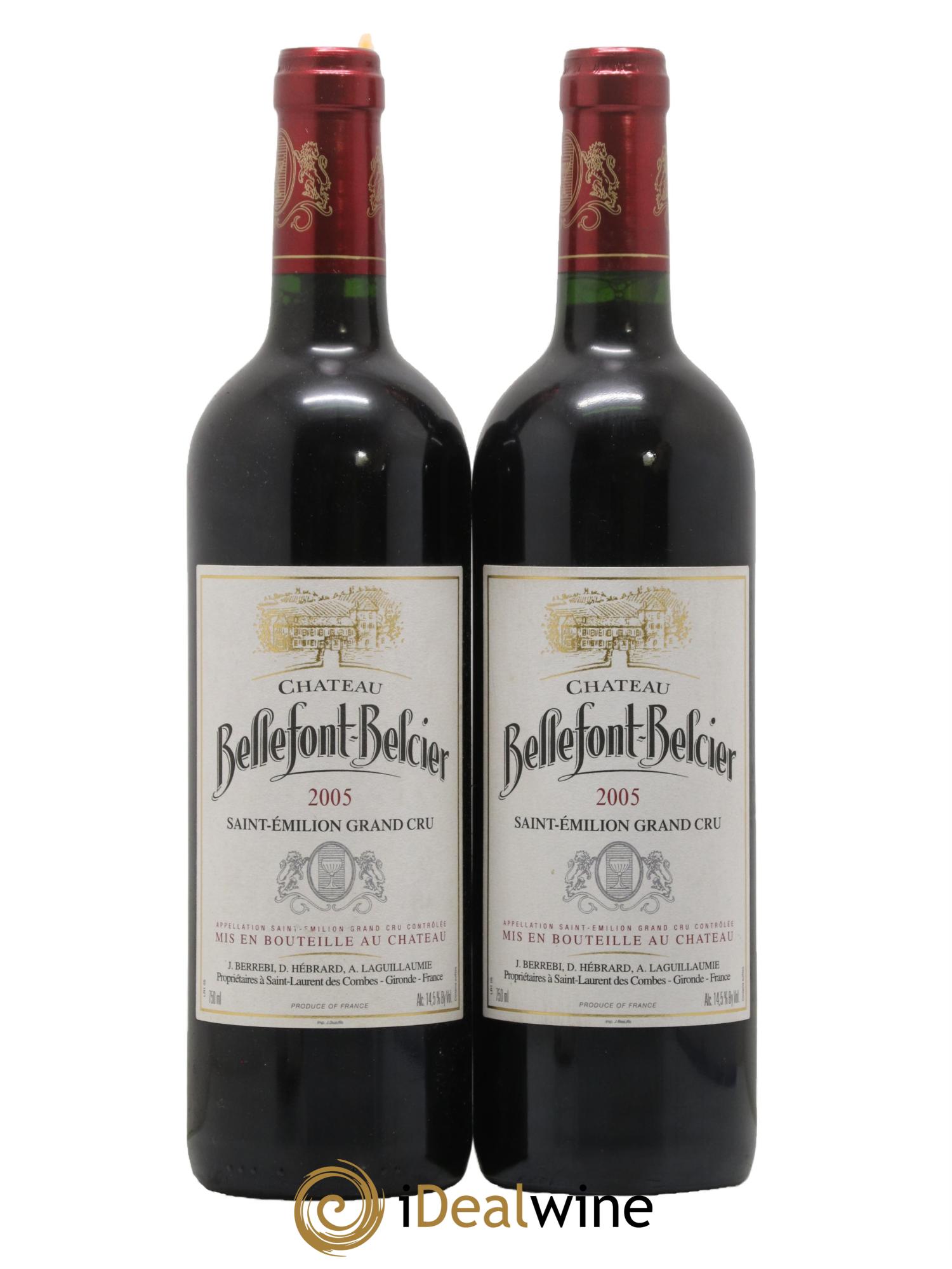 Château Bellefont-Belcier Grand Cru Classé 2005 - Lot de 2 bouteilles - 0