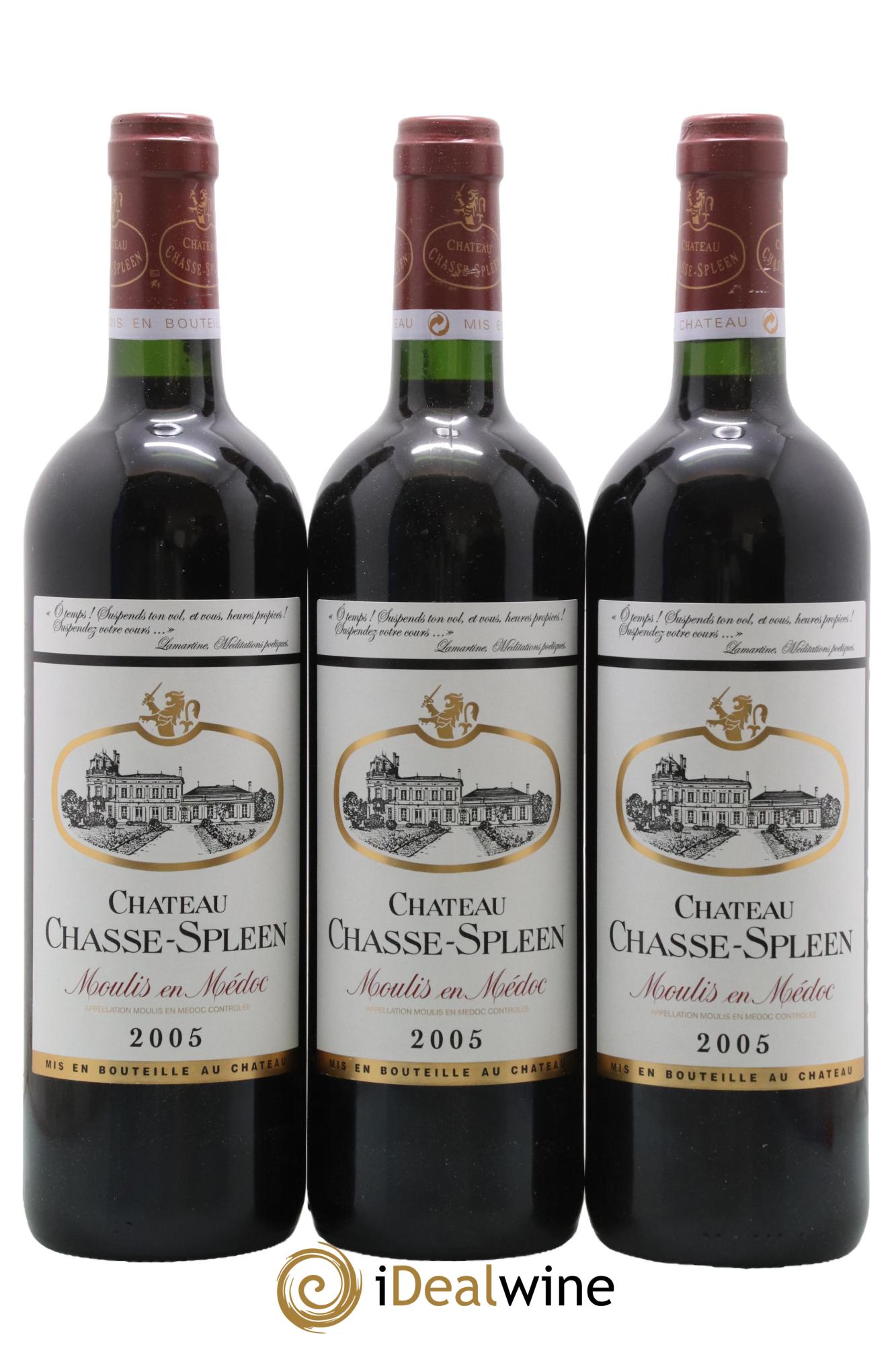 Château Chasse Spleen 2005 - Lot de 3 bouteilles - 0