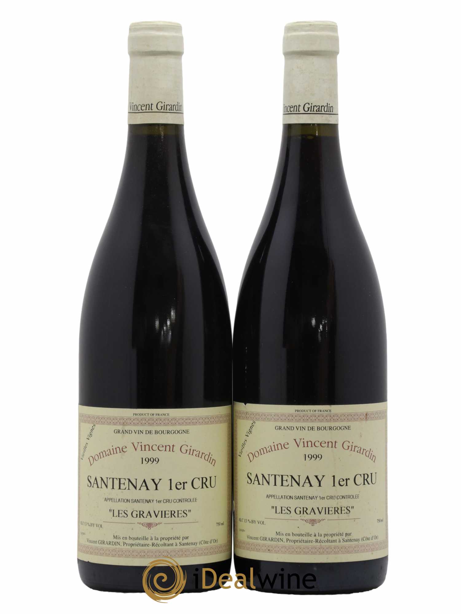 Santenay 1er Cru Les Gravières Vincent Girardin (Domaine) 1999 - Lot of 2 bottles - 0