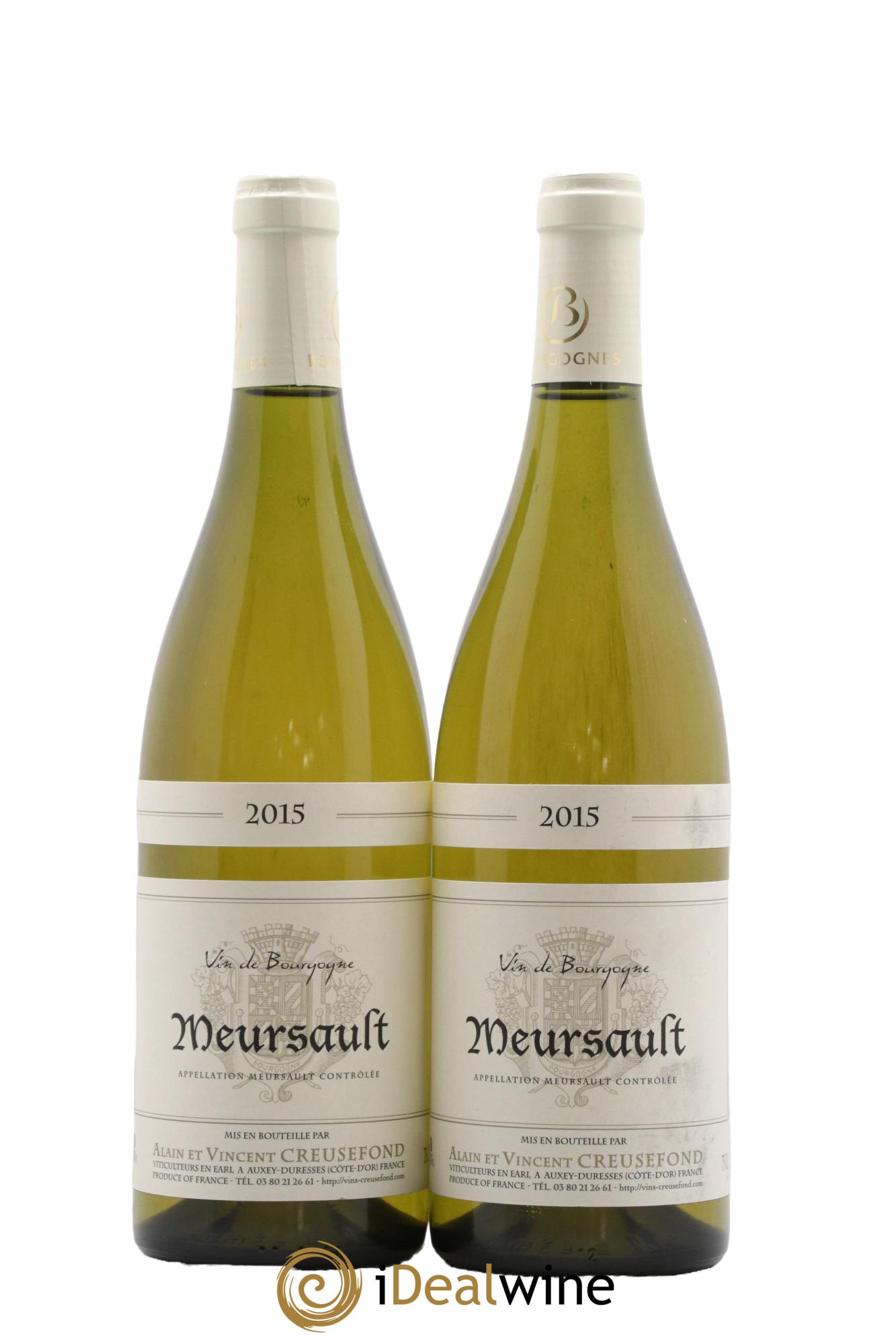 Meursault Alain et Vincent Creusefond 2015 - Posten von 2 Flaschen - 0
