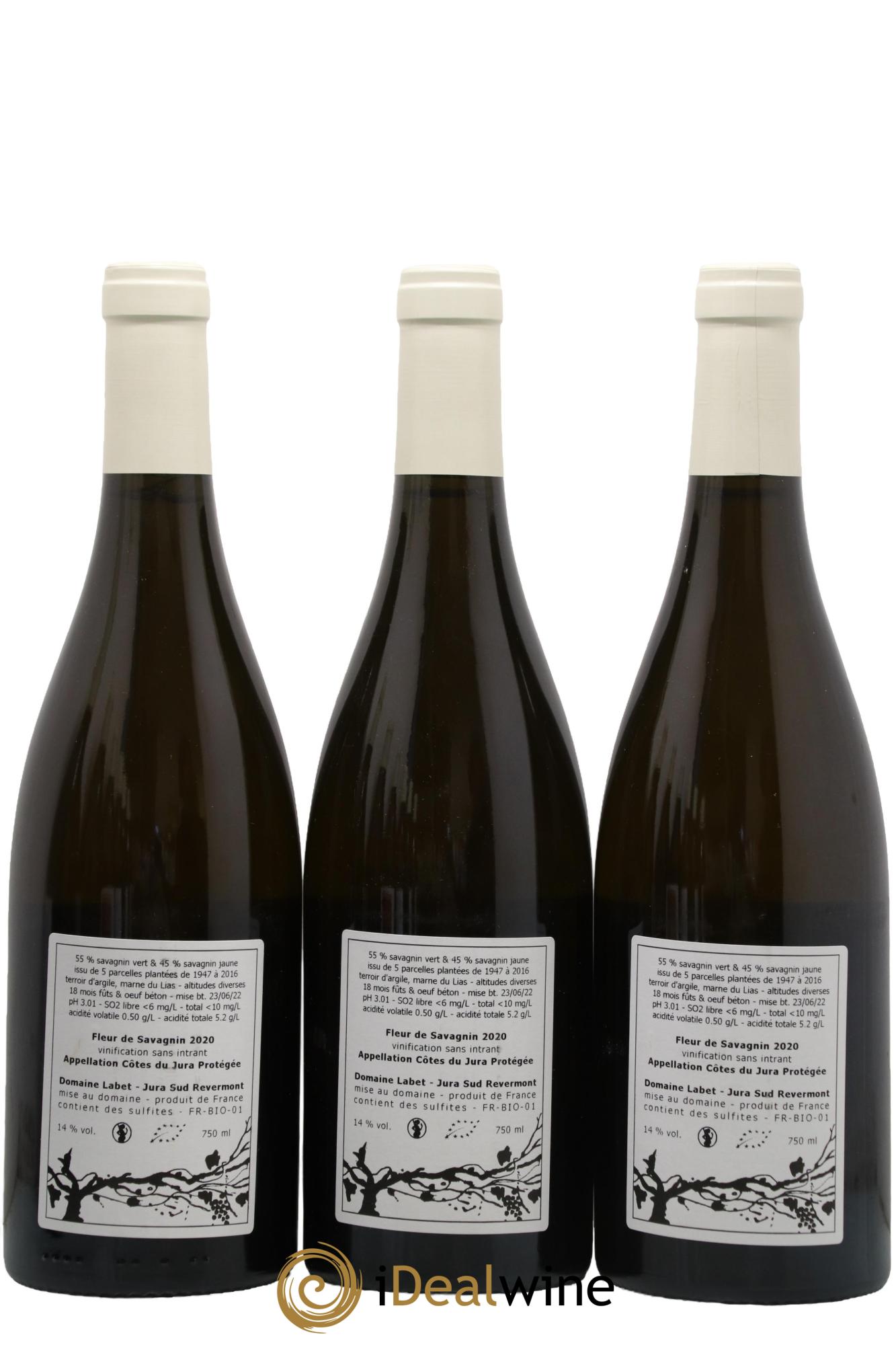 Côtes du Jura Fleur de Savagnin Romain - Julien  - Charline Labet 2020 - Lot de 3 bouteilles - 1