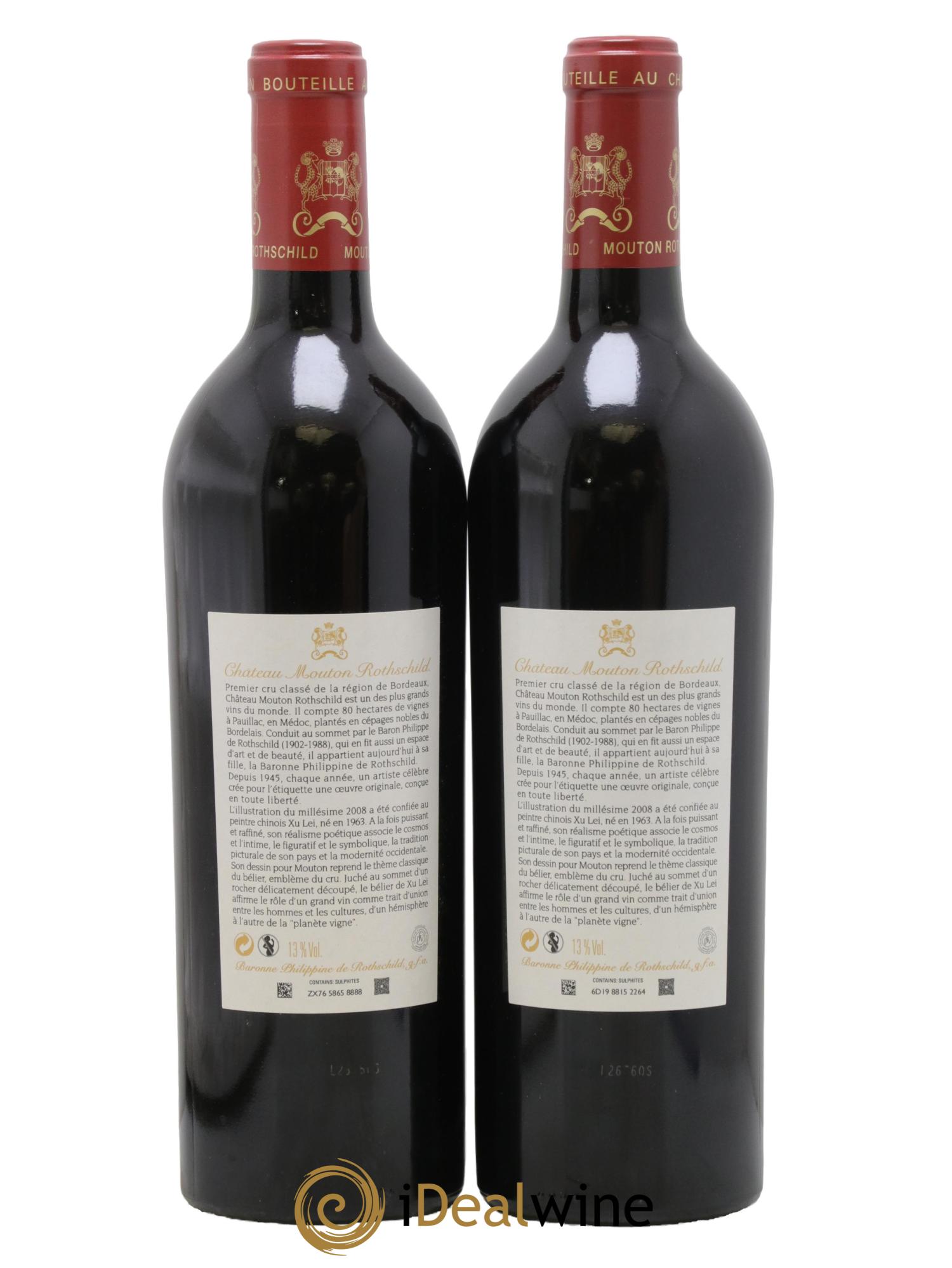 Château Mouton Rothschild 1er Grand Cru Classé 2008 - Posten von 2 Flaschen - 1