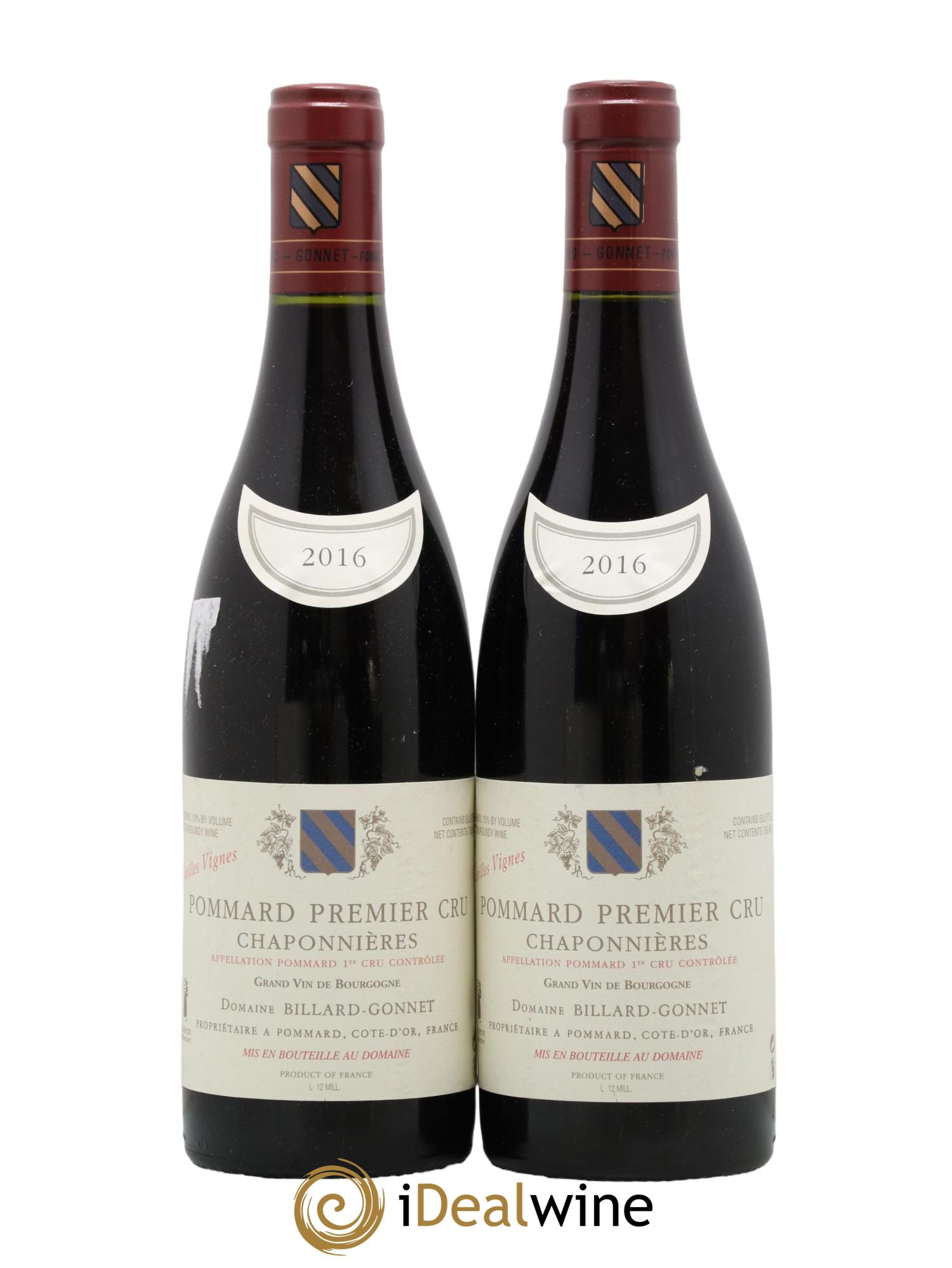 Pommard 1er Cru Les Chaponnieres Vieilles Vignes Billard Gonnet 2016 - Lot de 2 bouteilles - 0
