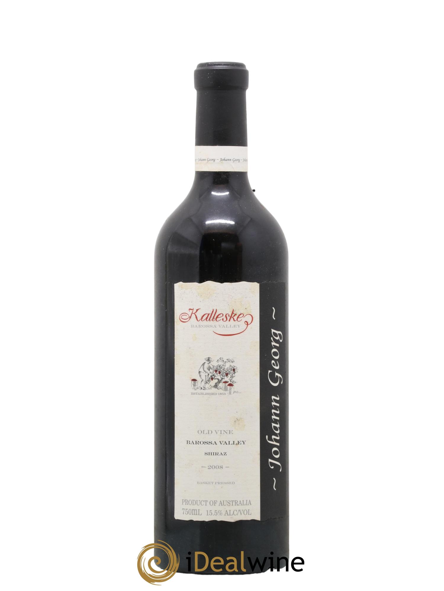 Australie Barossa Valey Kalleske Shiraz Old Vine 1875 Johann Georg 2008 - Lot de 1 bouteille - 0