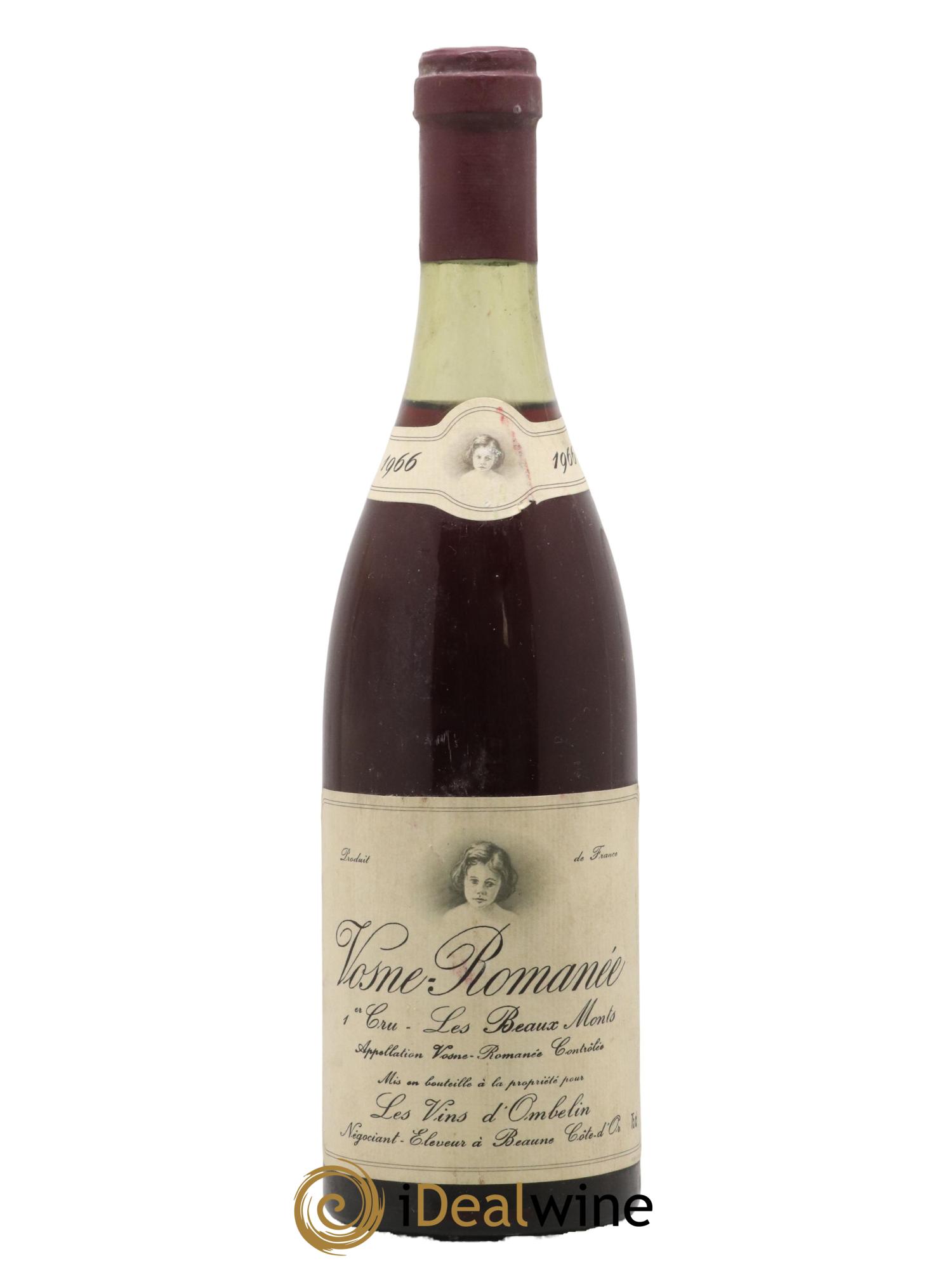 Vosne-Romanée 1er Cru Les Beaux Monts Les Vins D Ombelin 1966 - Lot de 1 bouteille - 0
