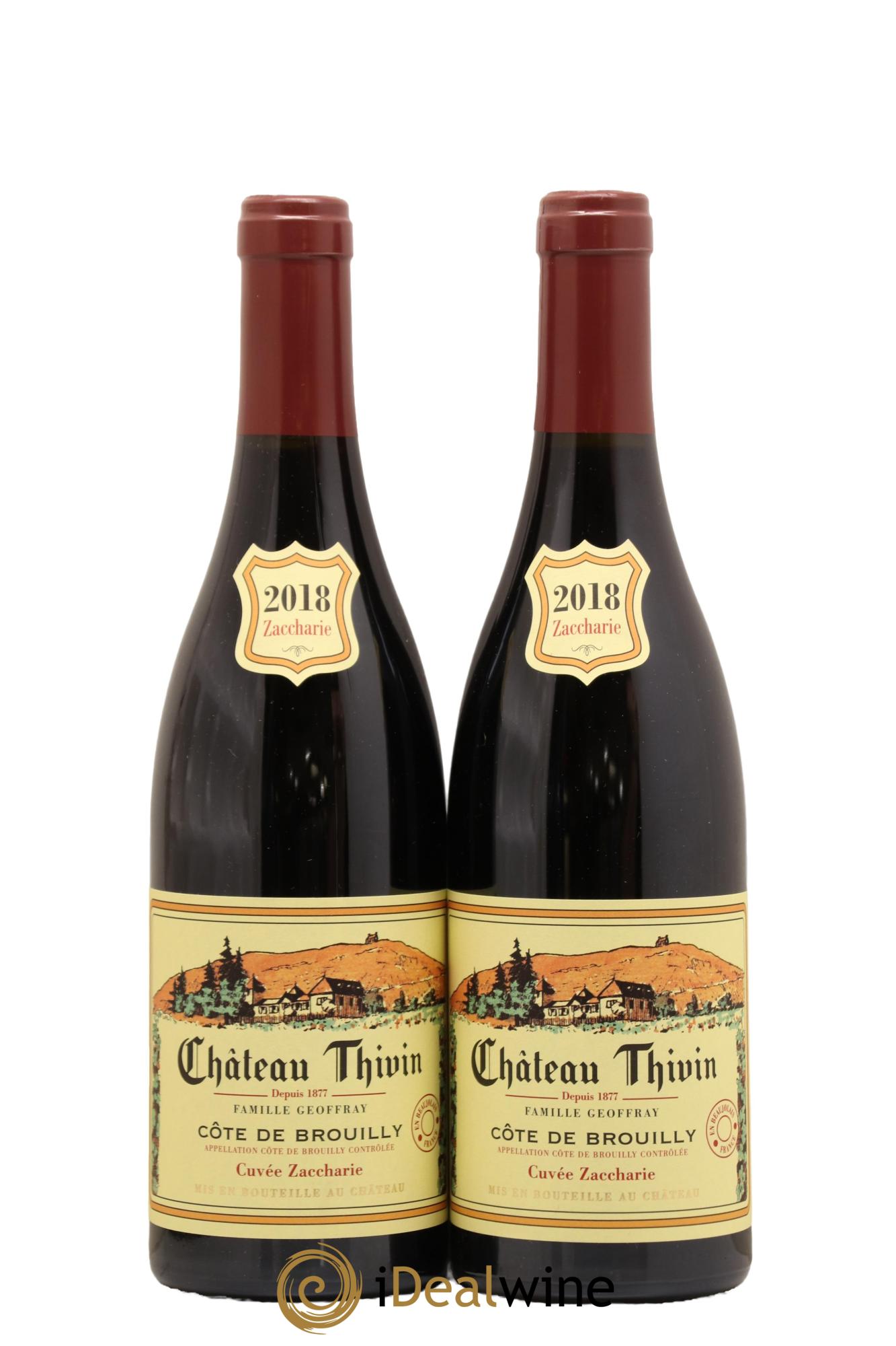 Côte de Brouilly Cuvée Zaccharie Château Thivin 2018 - Lot de 2 bouteilles - 0