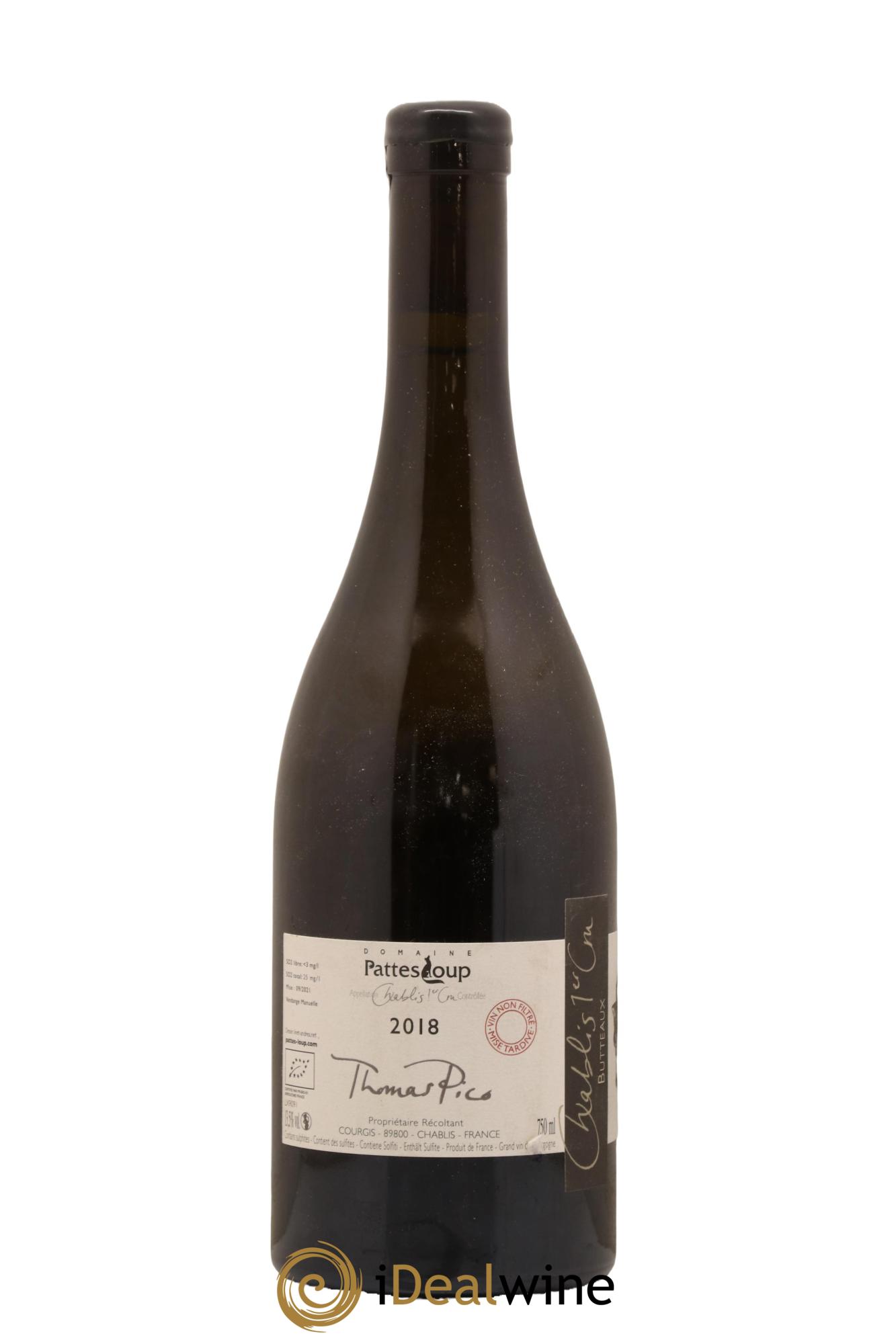 Chablis 1er Cru Butteaux Pattes Loup (Domaine) 2017 - Lot de 1 bouteille - 1