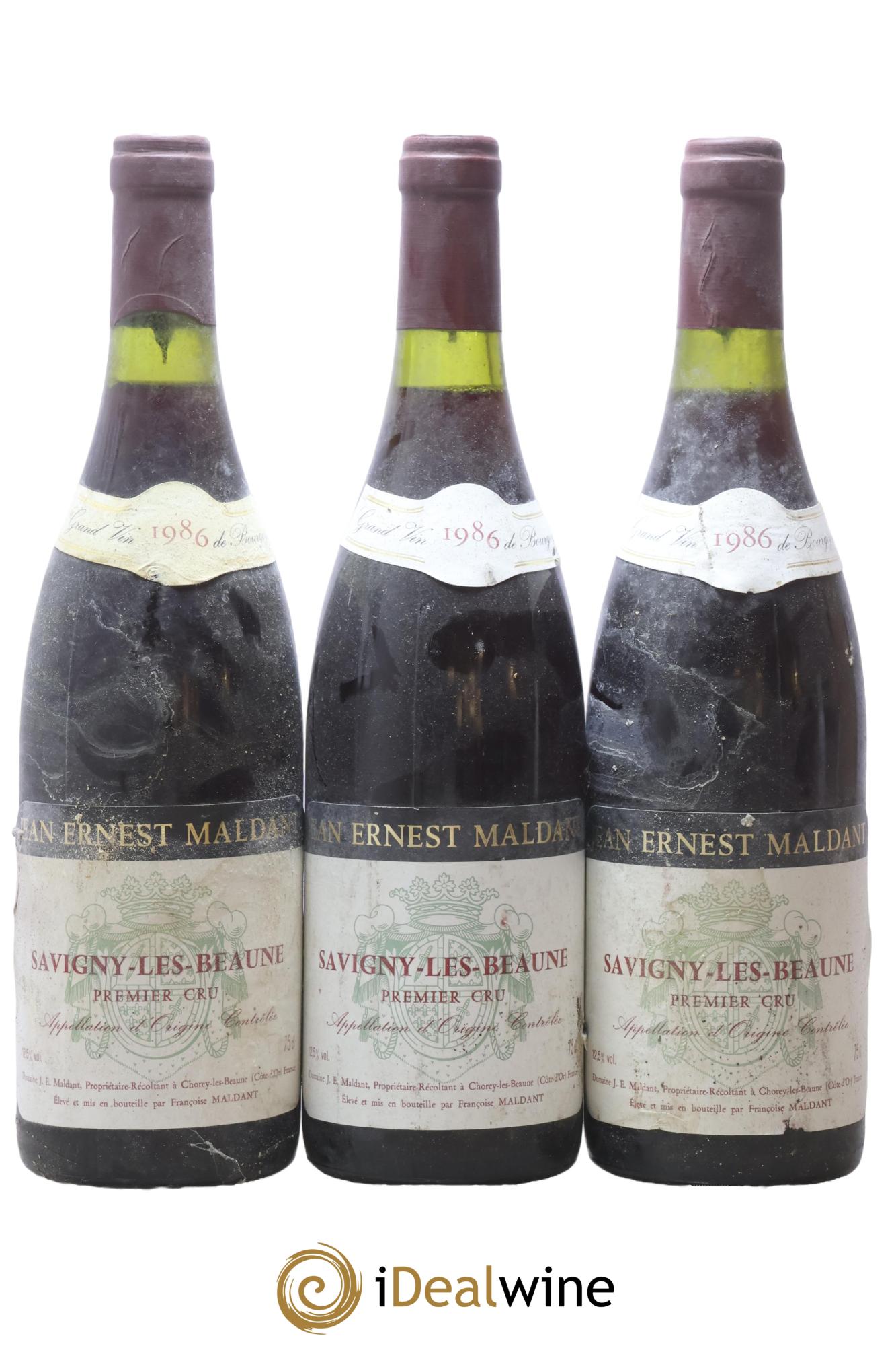 Savigny-lès-Beaune 1er Cru Jean-Ernest Maldant 1986 - Posten von 3 Flaschen - 0