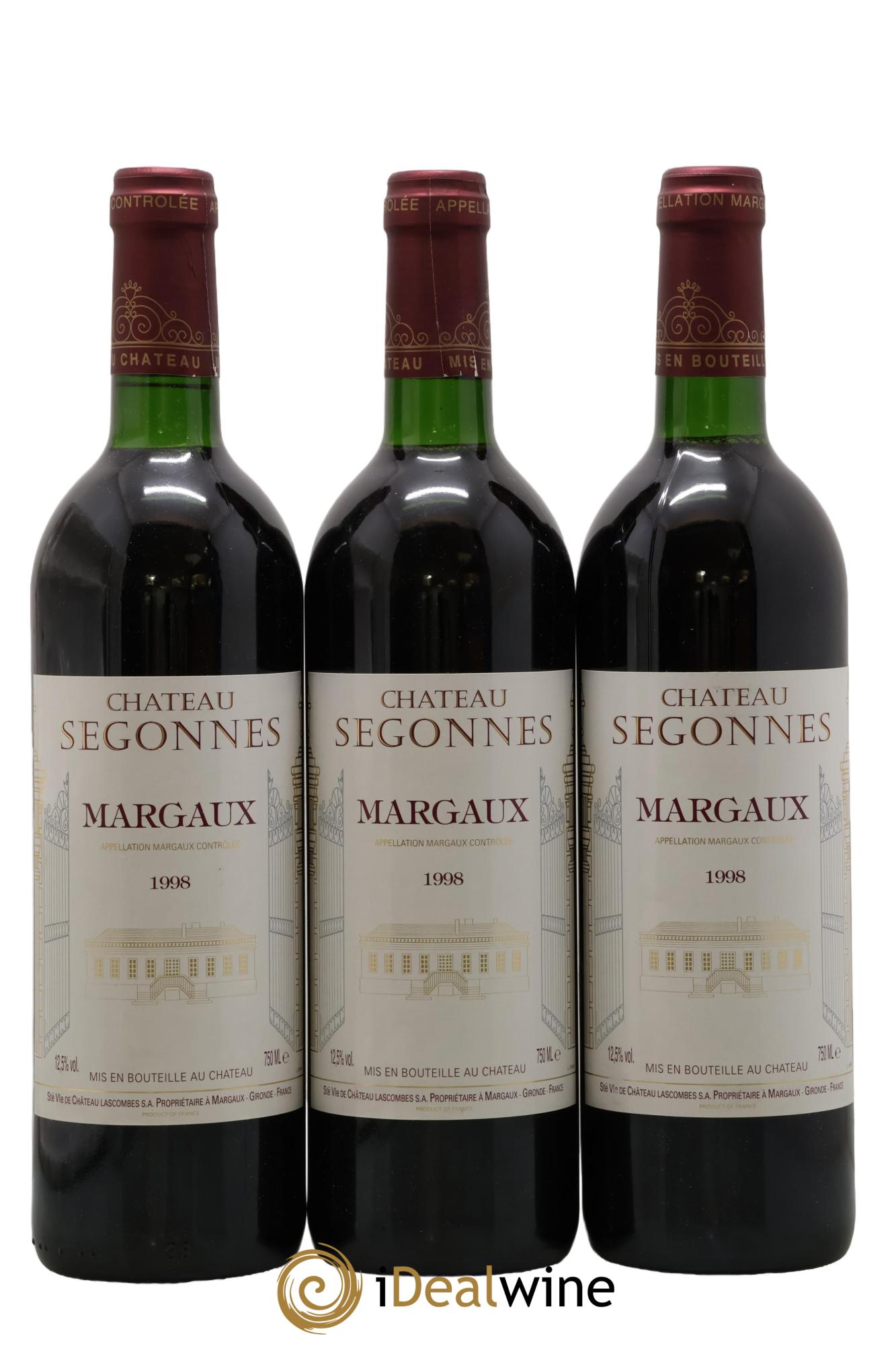 Château Segonnes 1998 - Lot de 3 bouteilles - 0