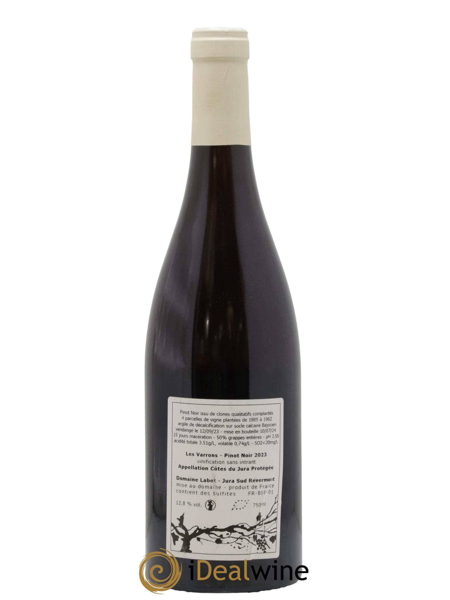 Côtes du Jura Pinot Noir Les Varrons Sélection Clonale Romain - Julien - Charline Labet 2023 - Lot de 1 bouteille - 1
