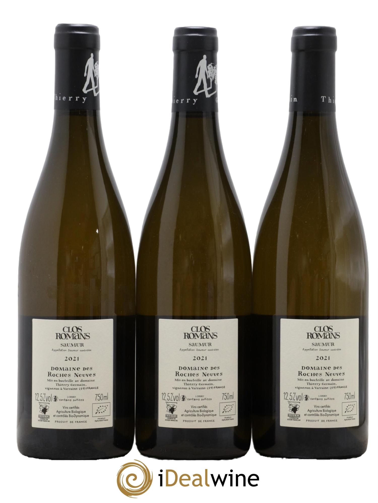Saumur Clos Romans Domaine des Roches Neuves - Thierry Germain 2021 - Lotto di 3 bottiglie - 1