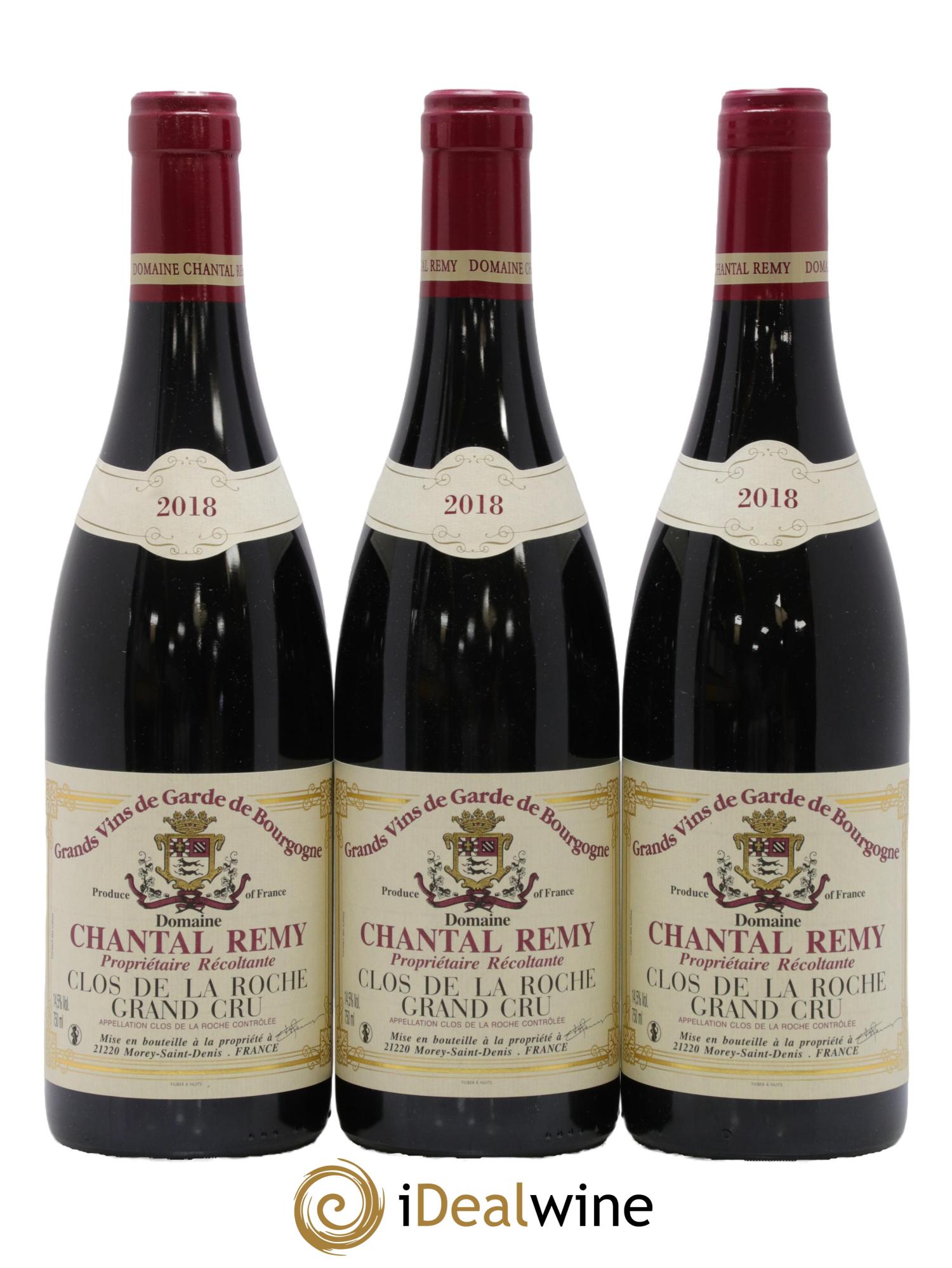 Clos de la Roche Grand Cru Louis Remy - Chantal Remy (Domaine) 2018 - Posten von 3 Flaschen - 0