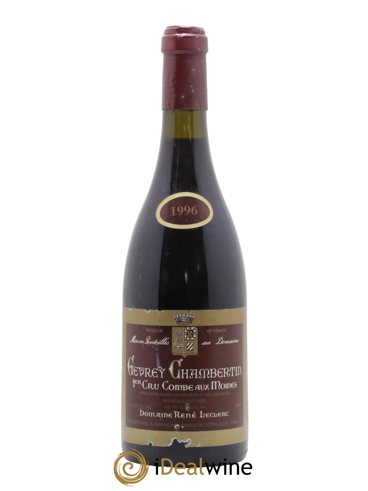 Gevrey-Chambertin 1er Cru Combe Aux Moines Domaine Rene Leclerc 1996 - Lot de 1 bouteille - 0
