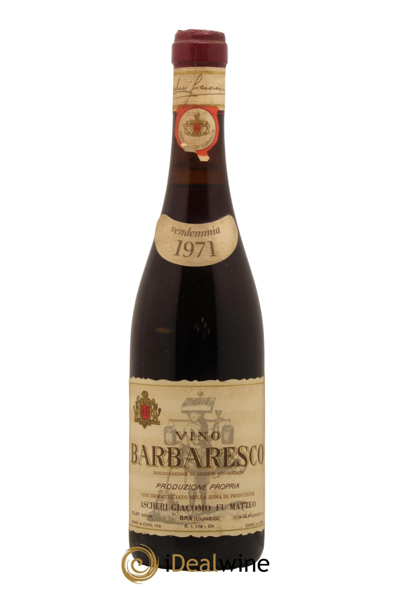 Barbaresco DOCG Ascheri Giacomo 1971 - Lot de 1 bouteille - 0