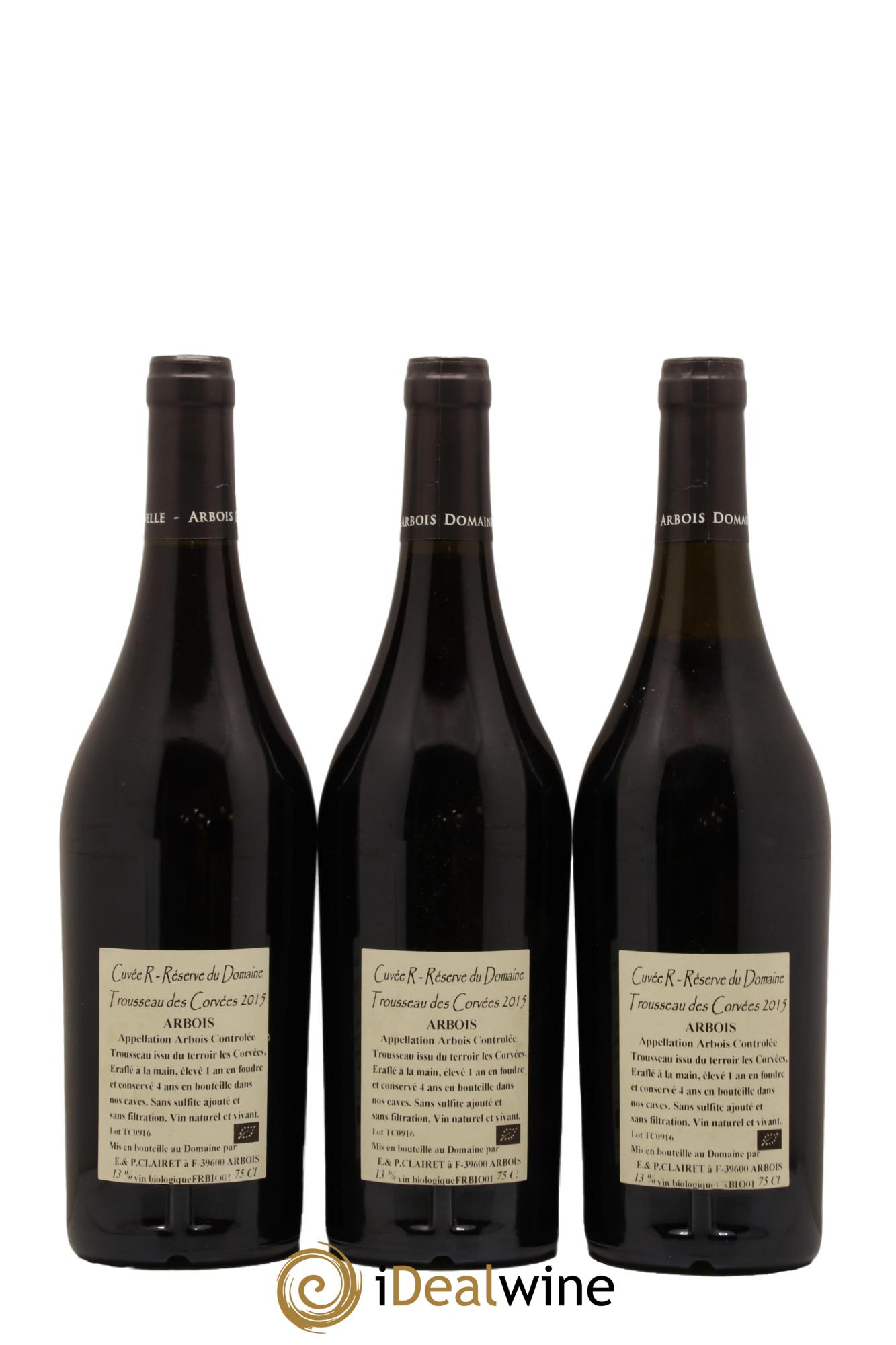 Arbois Trousseau des Corvées Domaine de la Tournelle Reserve 2015 - Lot de 3 bouteilles - 1