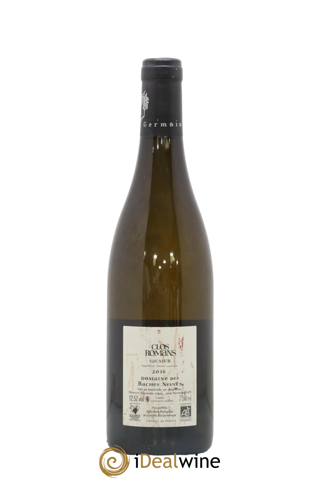Saumur Clos Romans Domaine des Roches Neuves - Thierry Germain 2016 - Lot of 1 bottle - 1