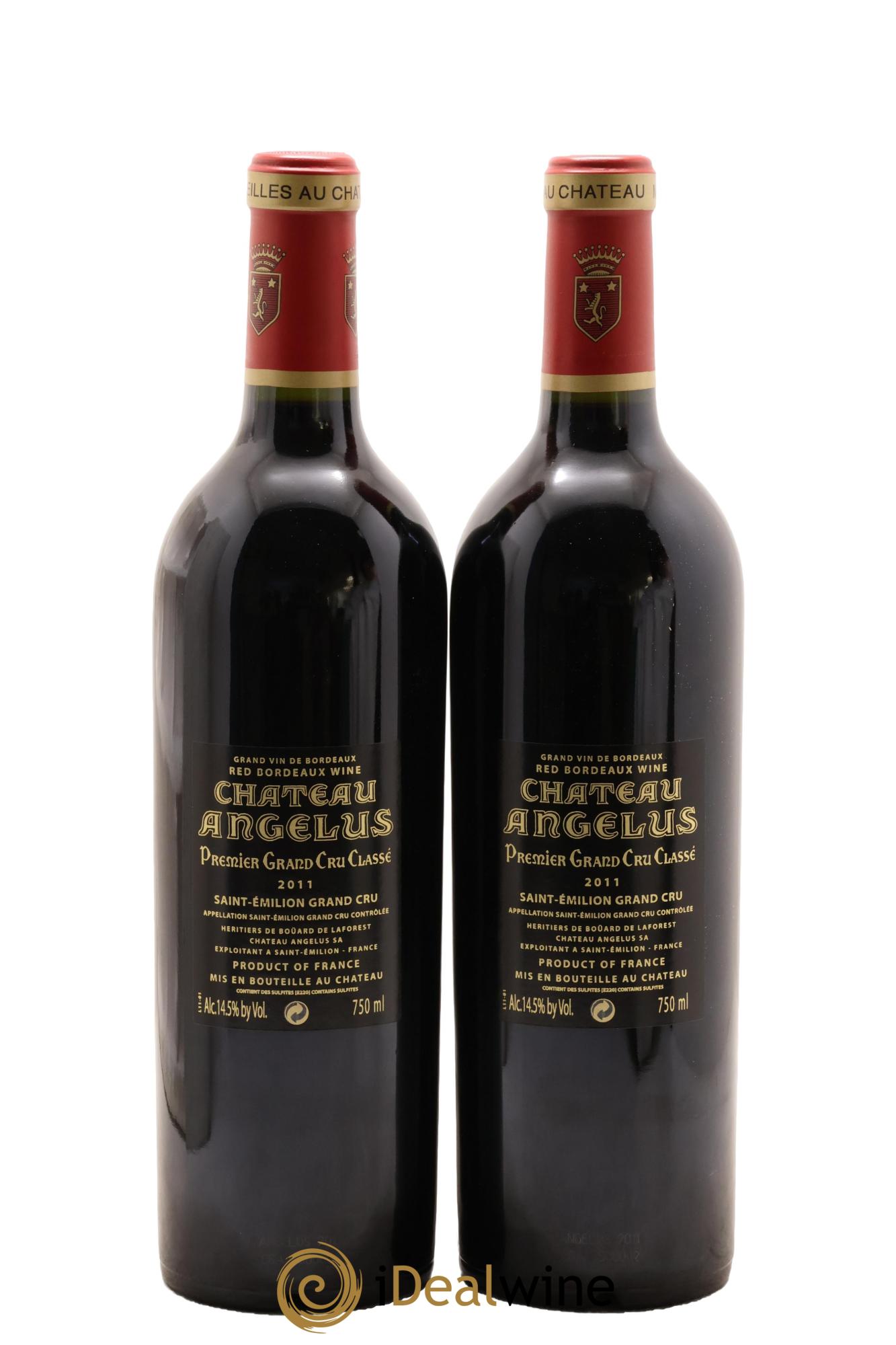 Château Angélus 1er Grand Cru Classé A 2011 - Lotto di 2 bottiglie - 1