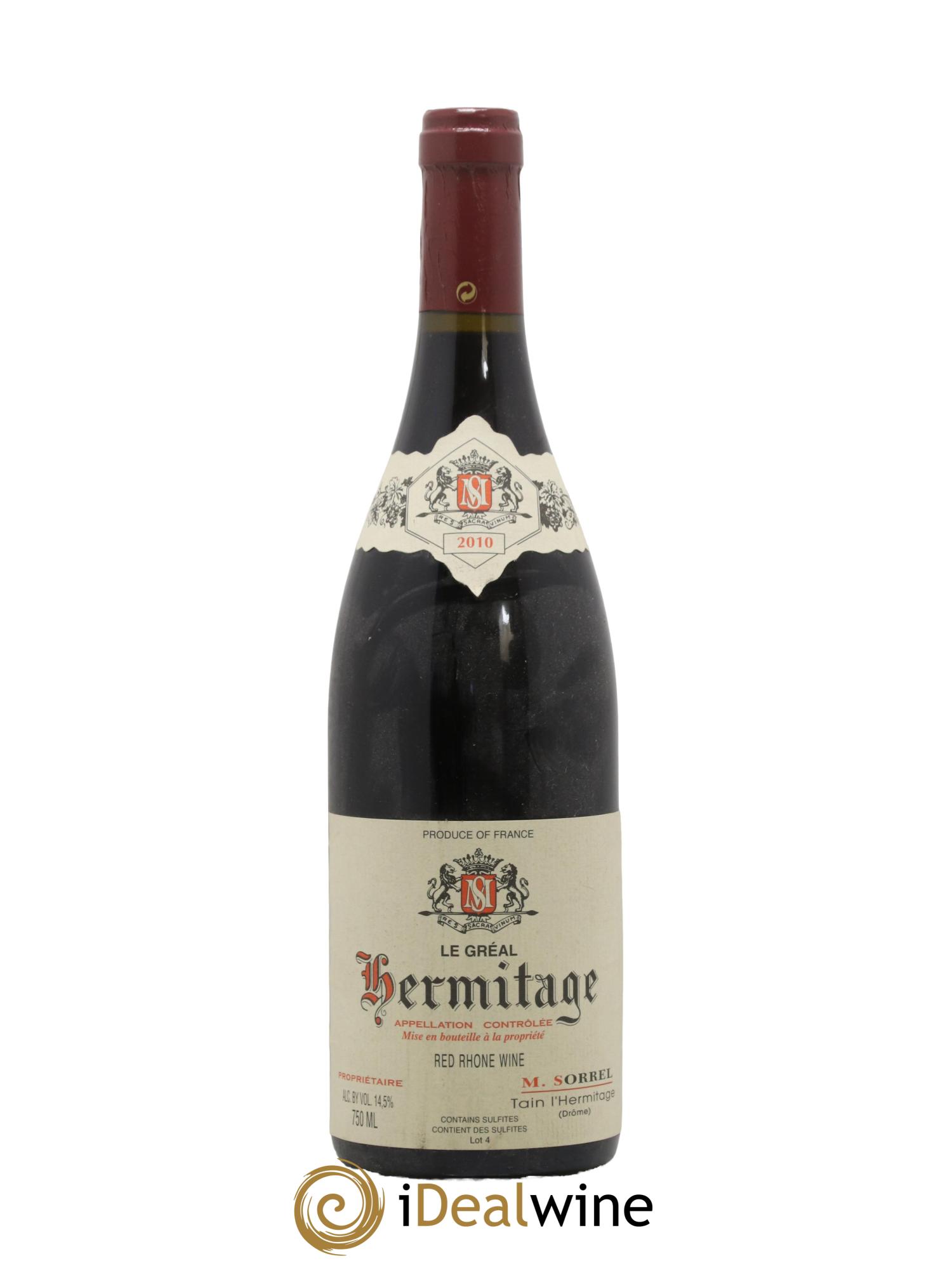 Hermitage Le Gréal Marc Sorrel 2010 - Lot de 1 bouteille - 0