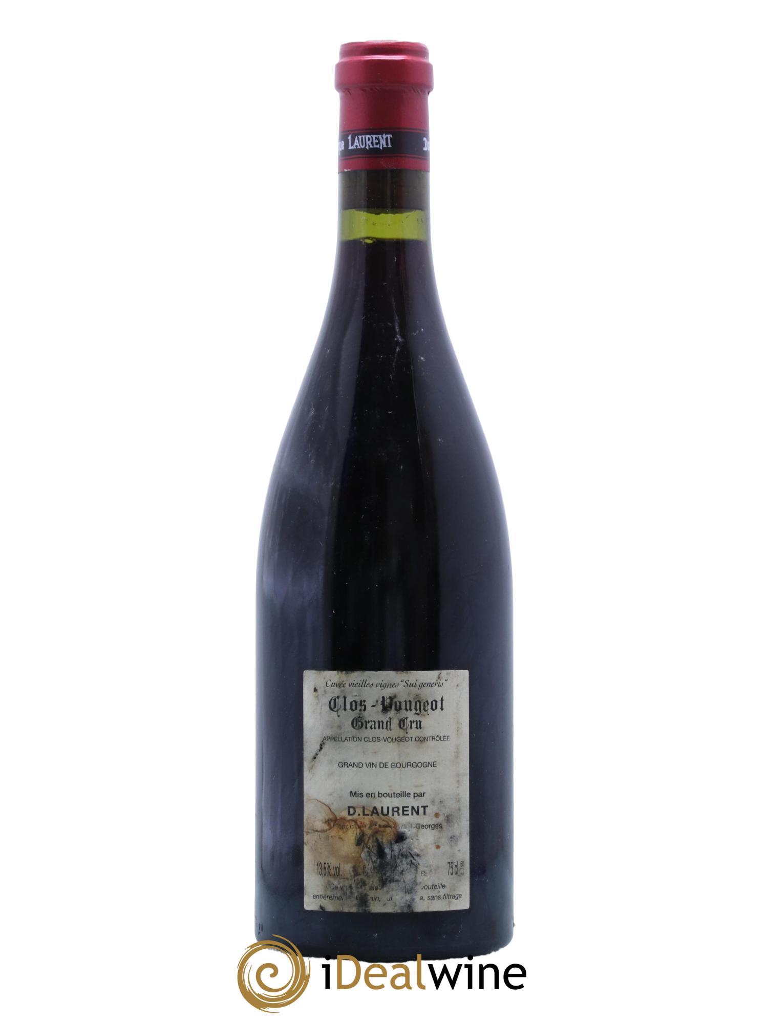 Clos de Vougeot Grand Cru Vieilles vignes Sui Generis Dominique Laurent 2005 - Lot de 1 bouteille - 1