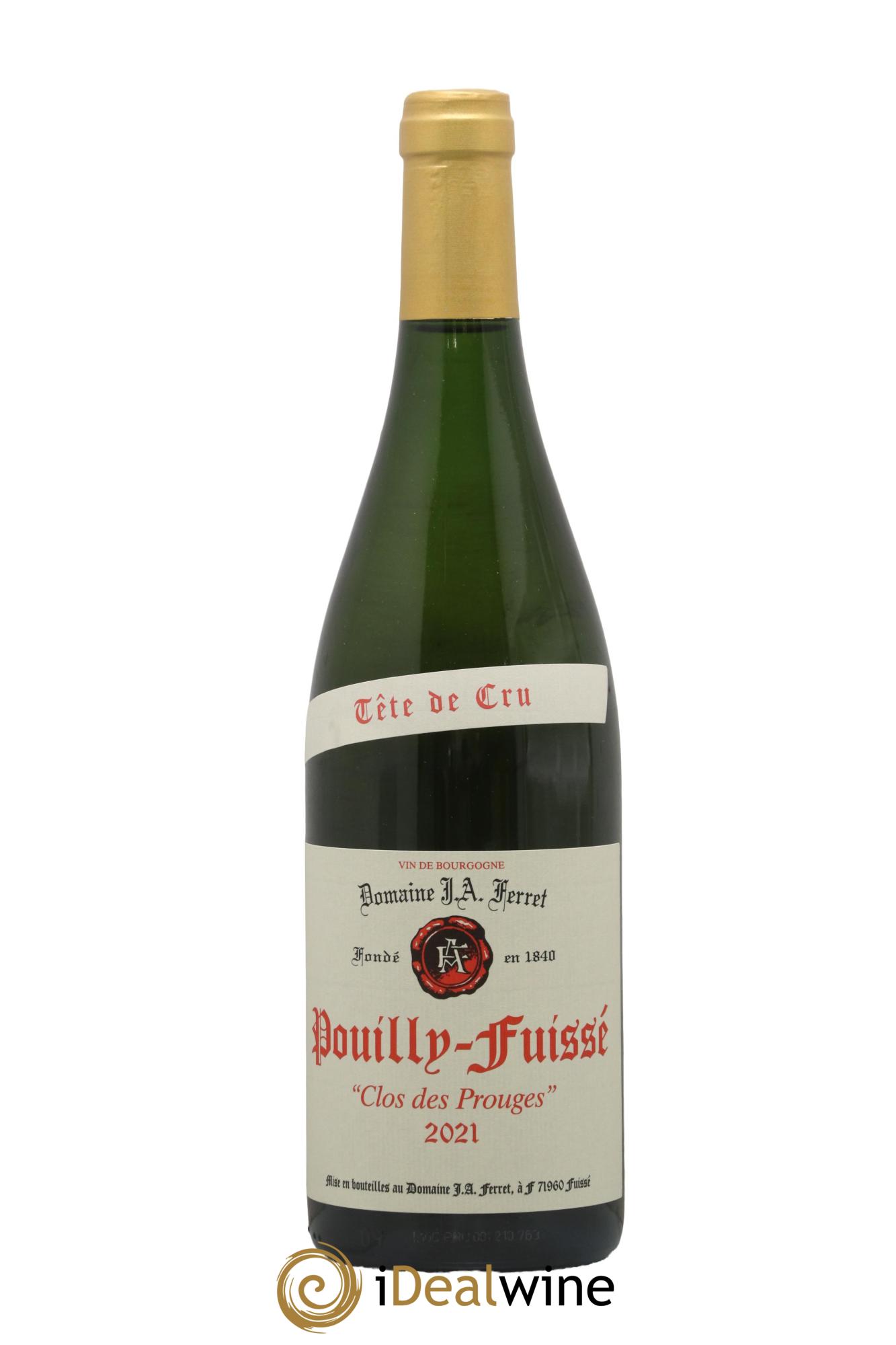 Pouilly-Fuissé Tête de Cru Clos des Prouges J.A. Ferret (Domaine) 2021 - Posten von 1 Flasche - 0