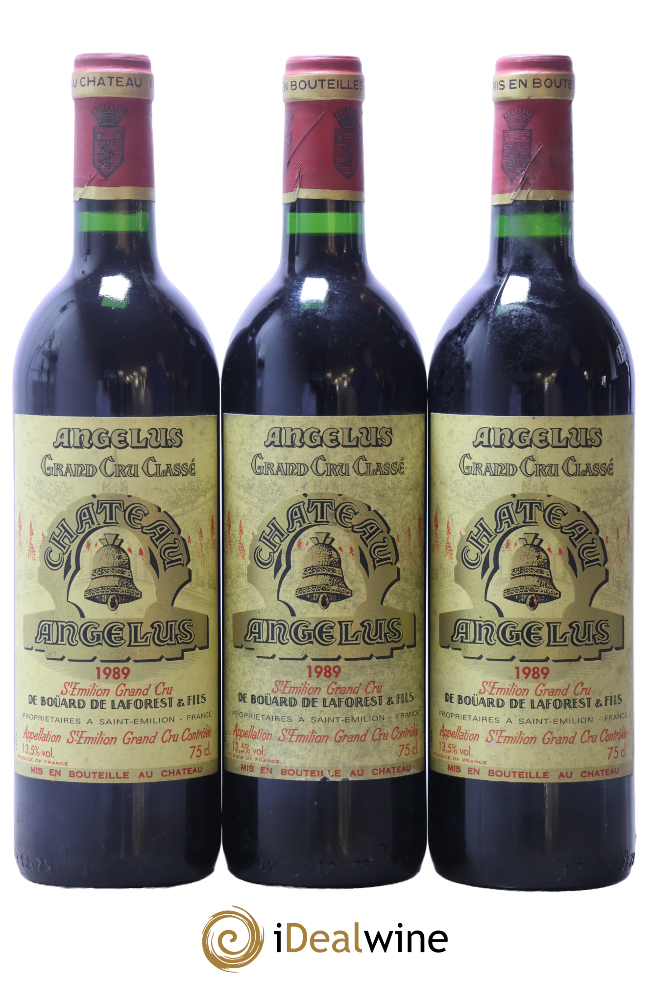 Château Angélus 1er Grand Cru Classé A 1989 - Lot of 3 bottles - 0