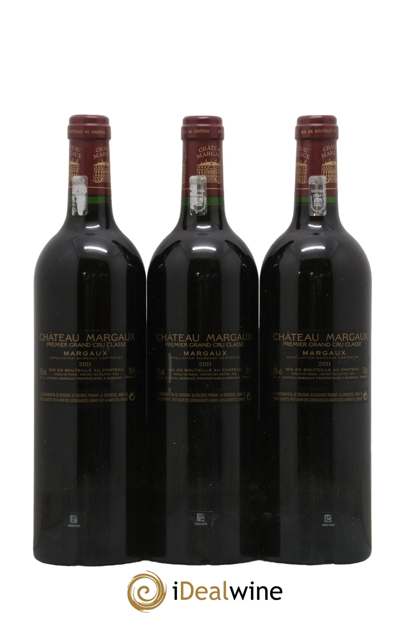 Château Margaux 1er Grand Cru Classé 2011 - Lot de 3 bouteilles - 1