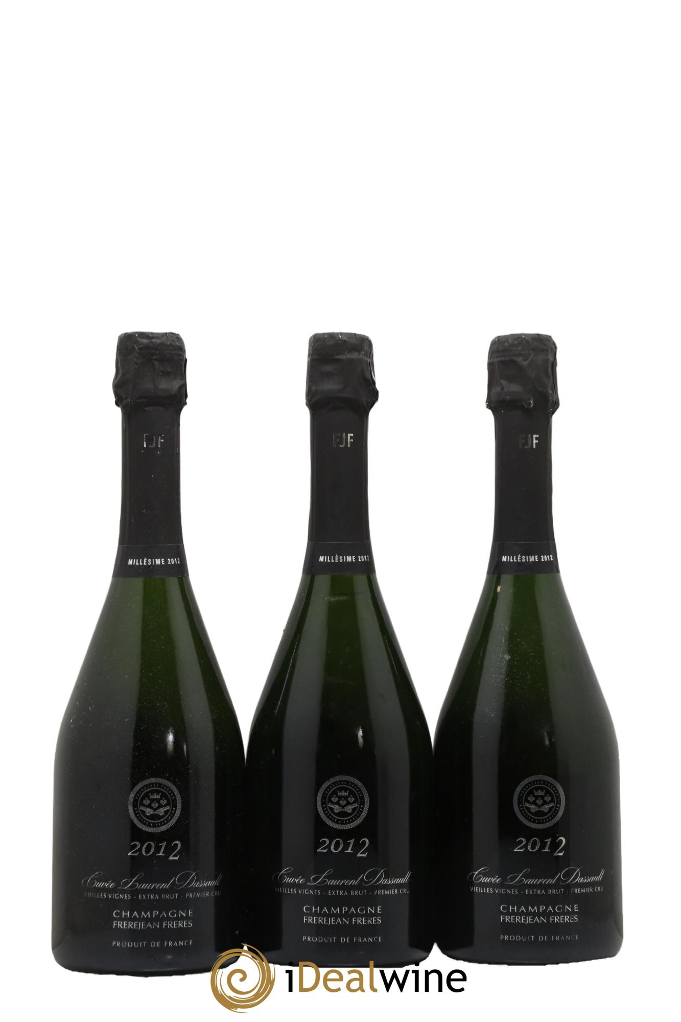 Champagne Premier Cru Extra Brut Cuvee Laurent Dassault FrereJean 2012 - Lot de 3 bouteilles - 0