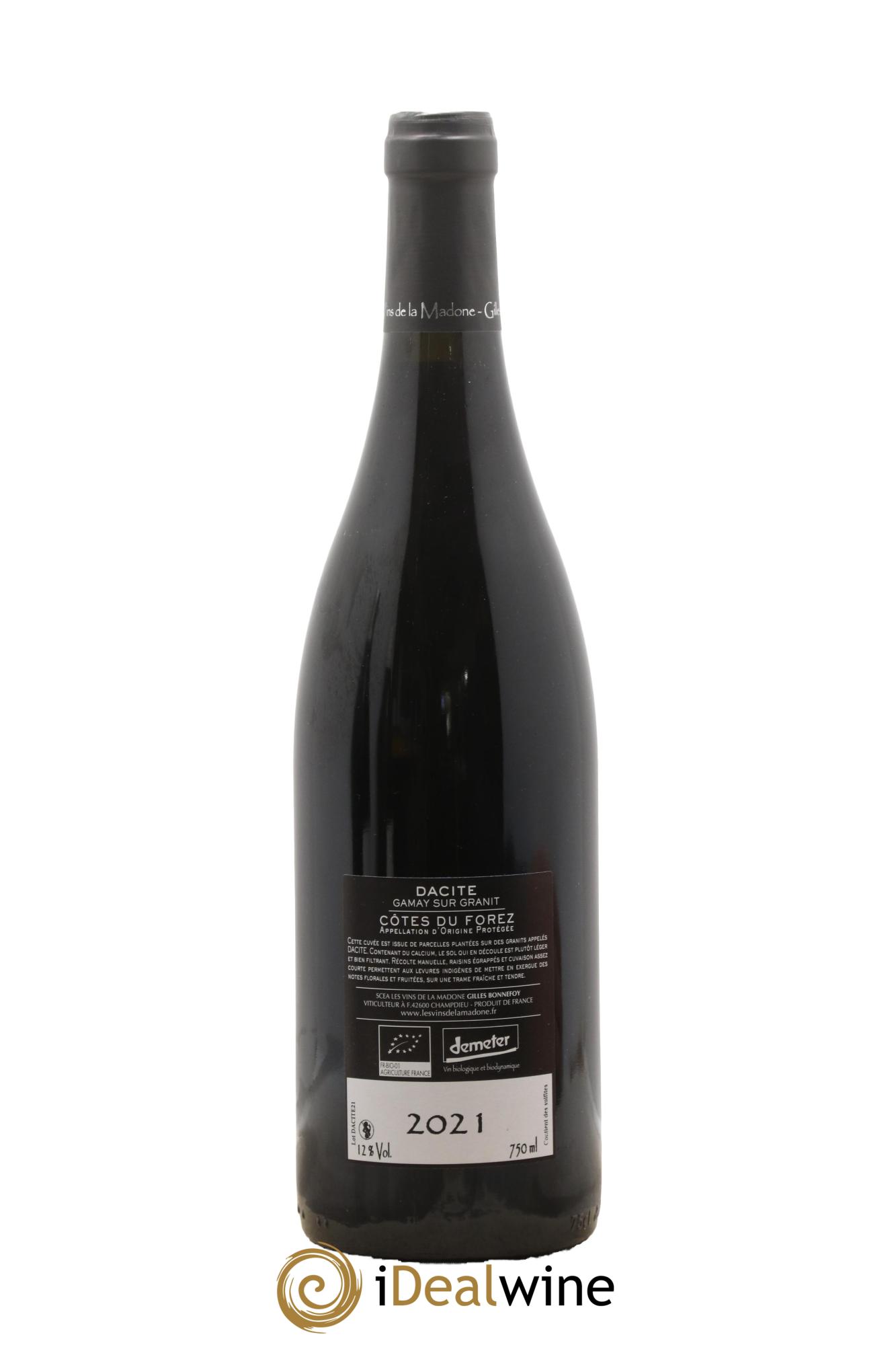 Côtes-du-Forez Dacite Les Vins de la Madone Gilles Bonnefoy 2021 - Lot de 1 bouteille - 1