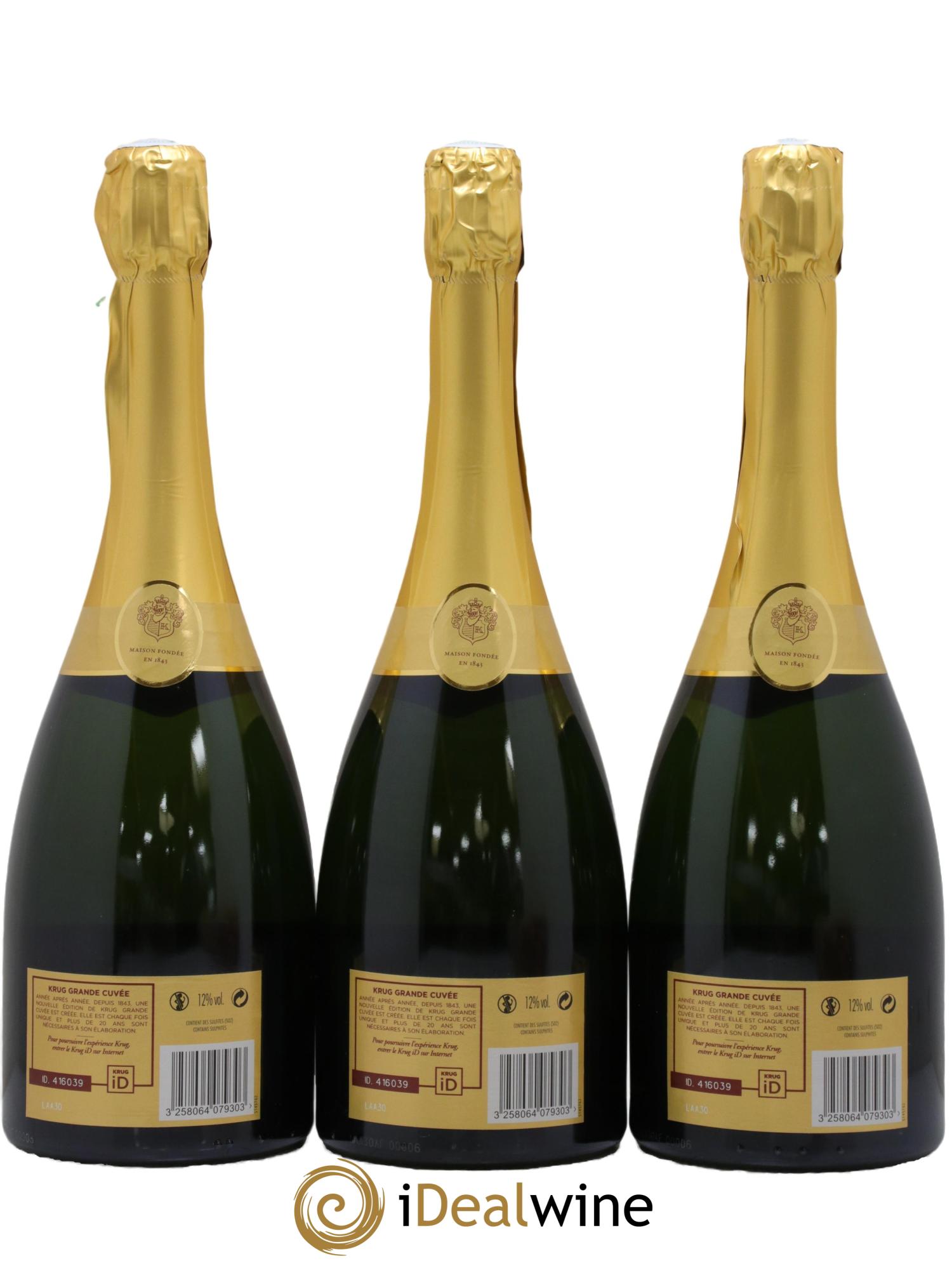 Grande Cuvée - 165ème édition Krug - Lot of 3 bottles - 1